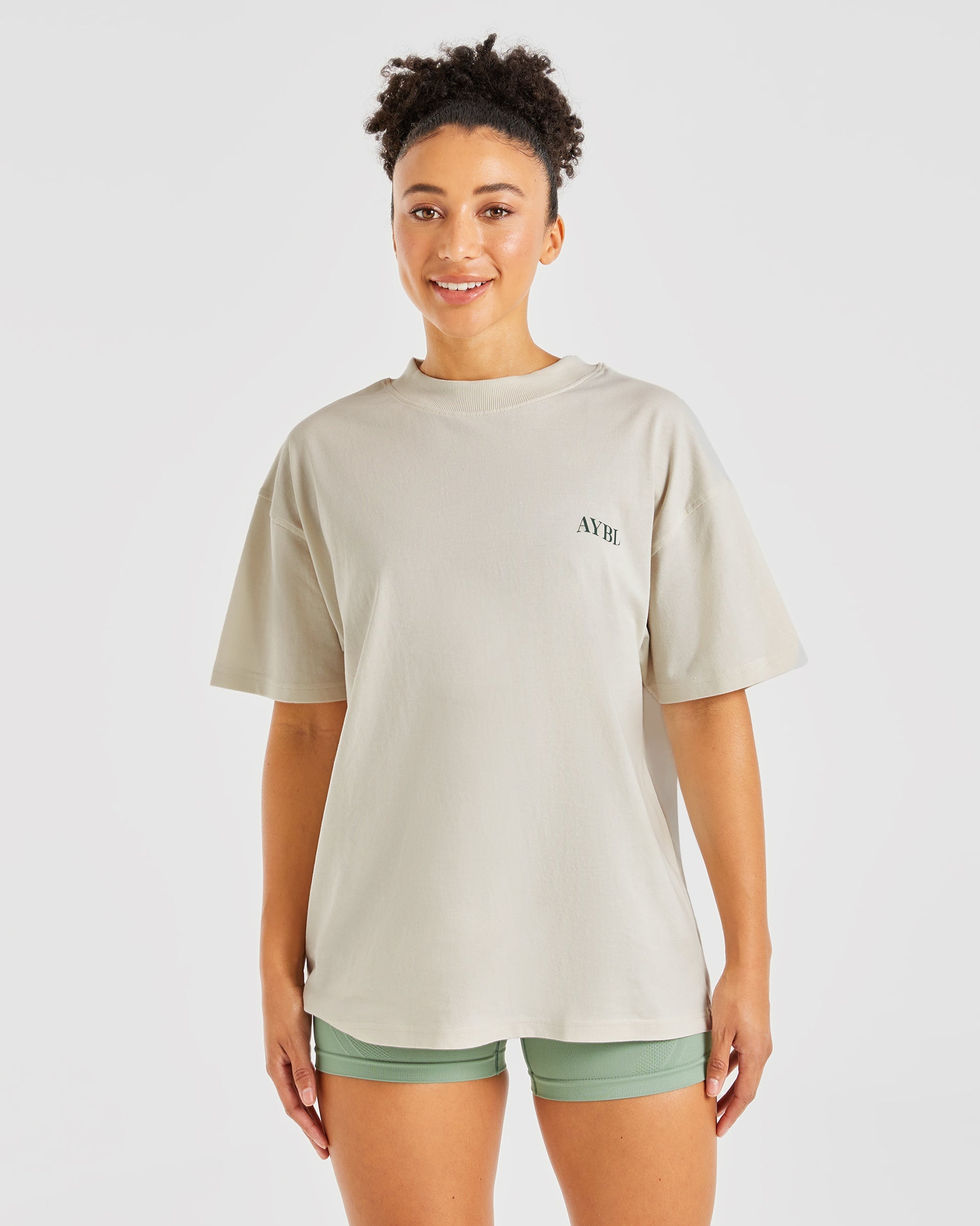 Be Good To Yourself Oversized T Shirt - Off Blanc/Vert