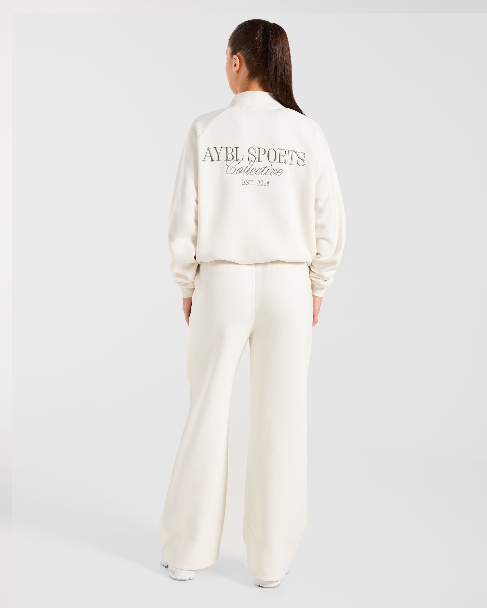 Sports Collective Oversized Straight Leg Joggers - Off Blanc/Vert