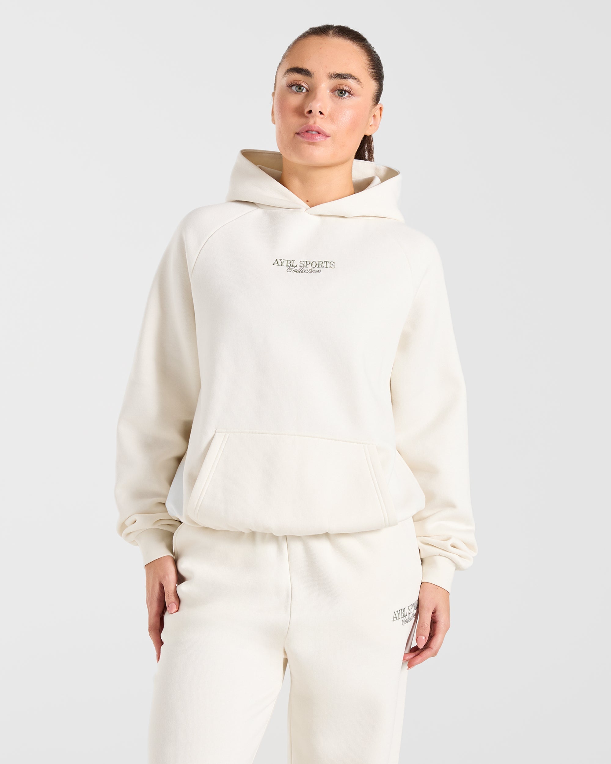 Sports Collective Oversized Hoodie - Off Off Blanc/Vert