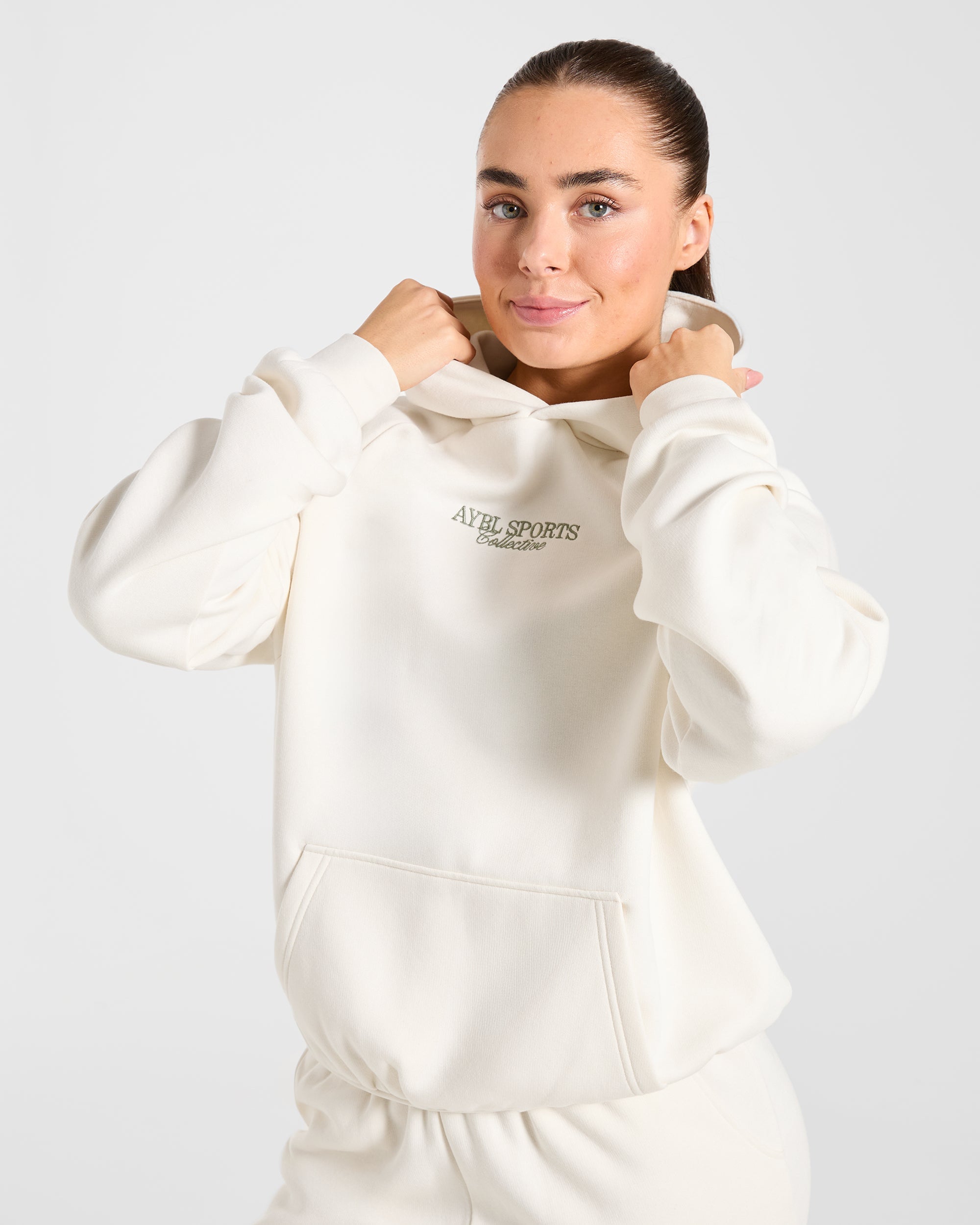 Sports Collective Oversized Hoodie - Off Off Blanc/Vert