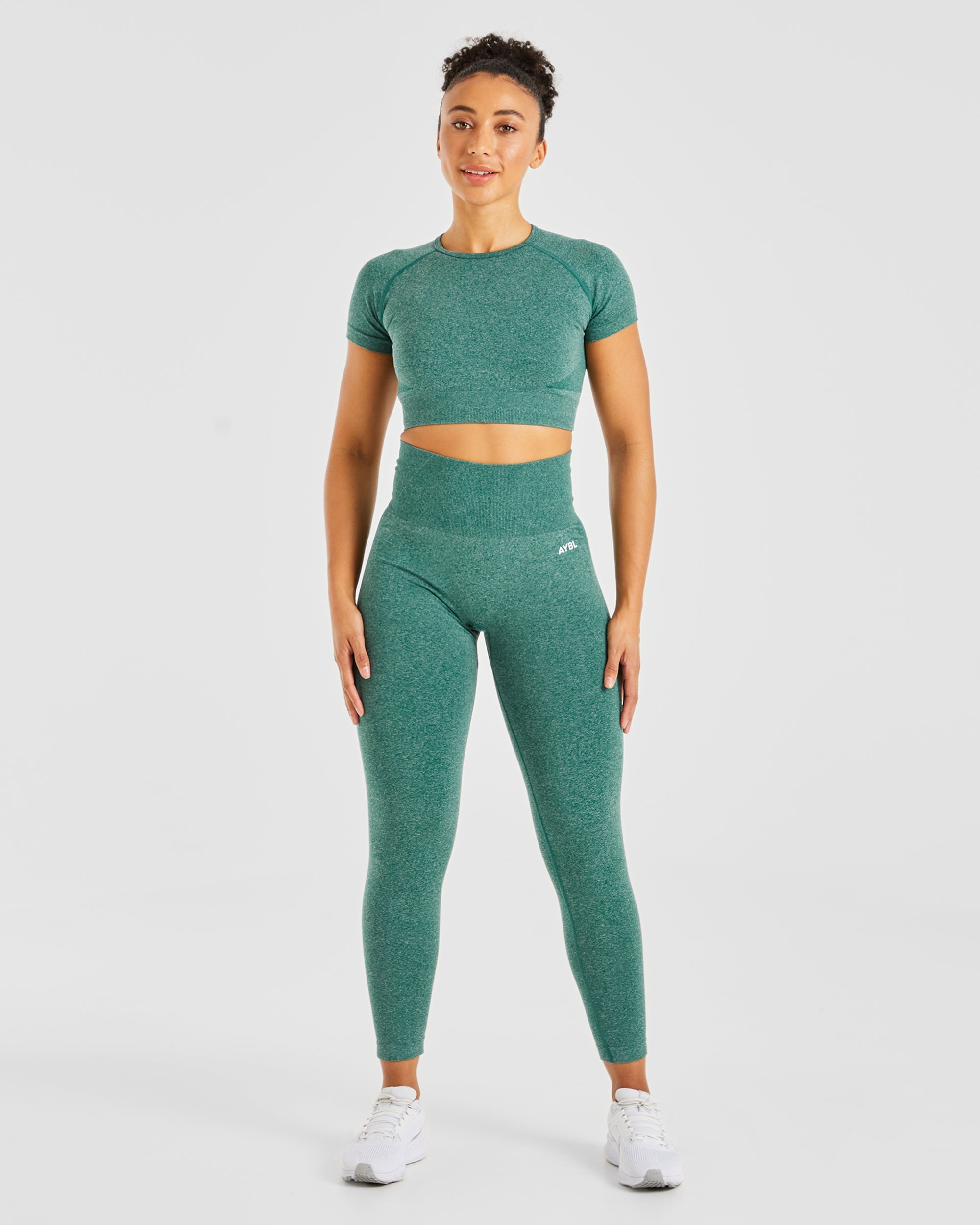 Empower Seamless Crop Top - Forest Vert Marl