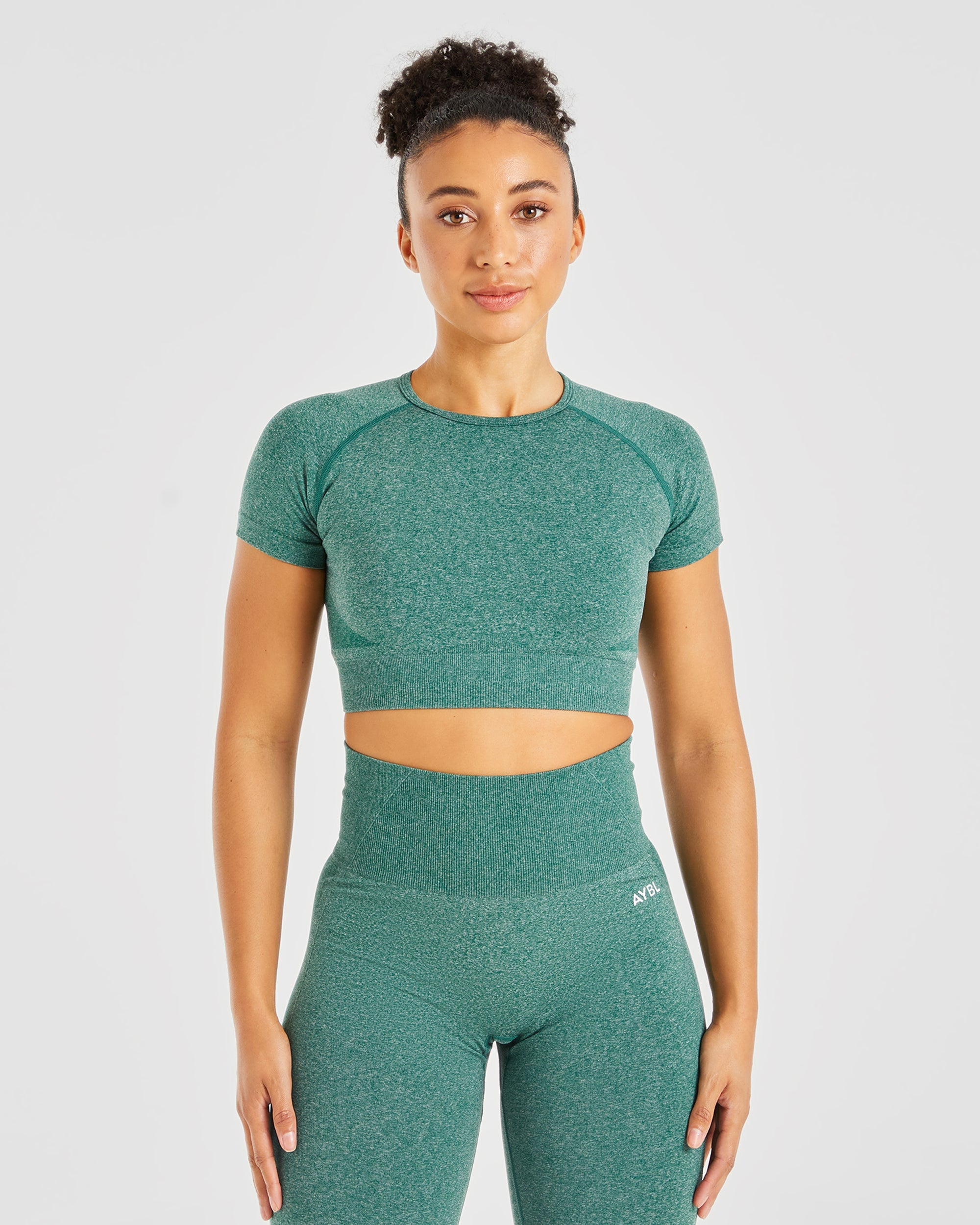 Empower Seamless Crop Top - Forest Vert Marl