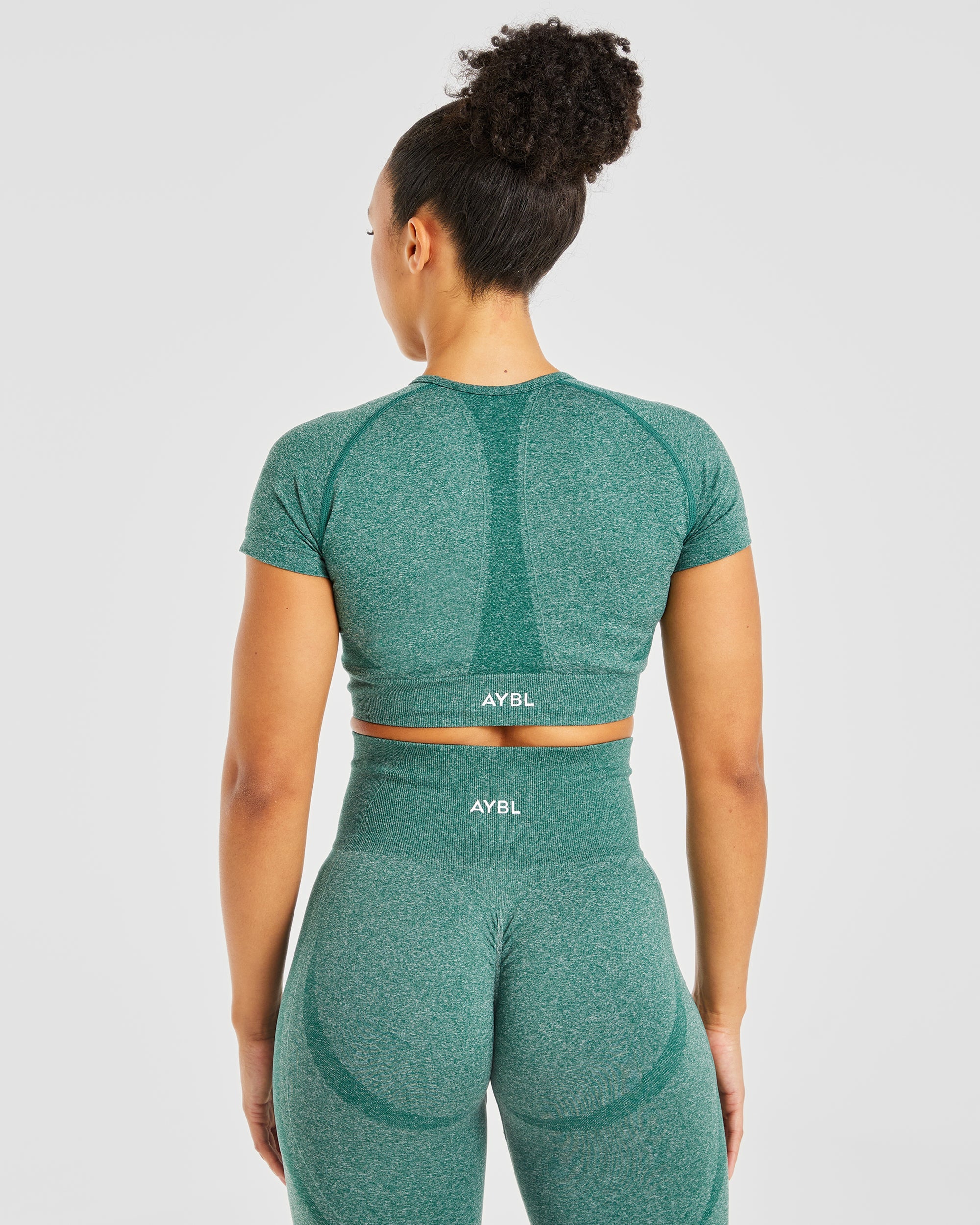 Empower Seamless Crop Top - Forest Vert Marl