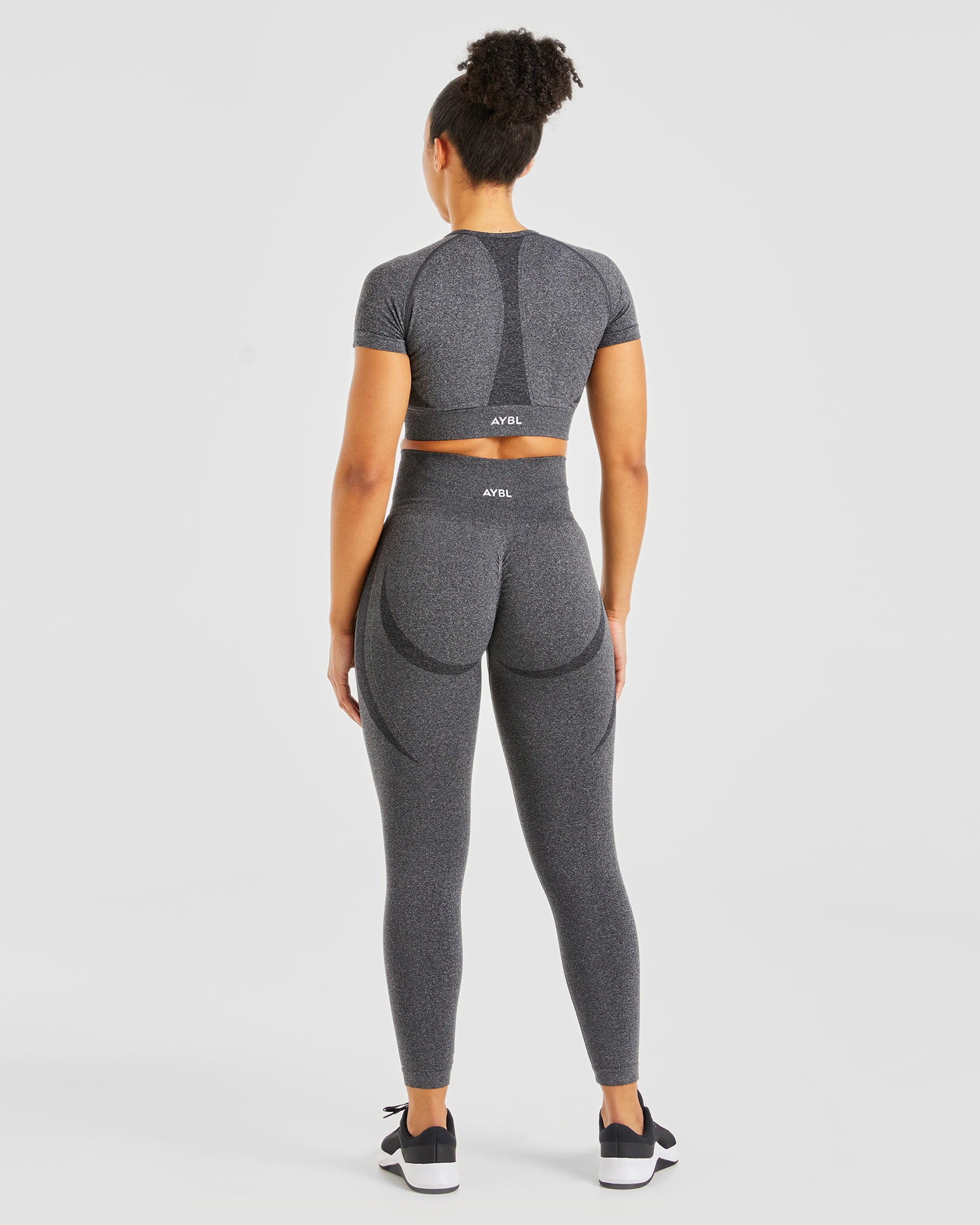 Empower Seamless Crop Top - Noir Marl