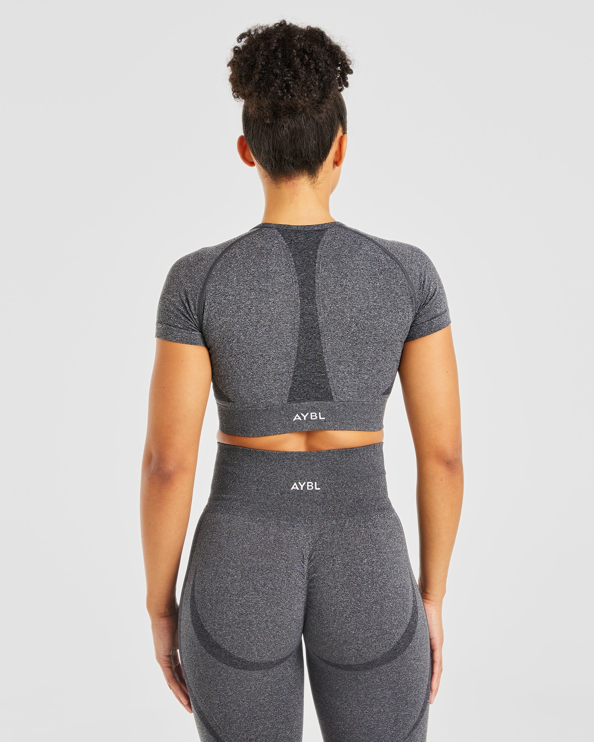 Empower Seamless Crop Top - Noir Marl