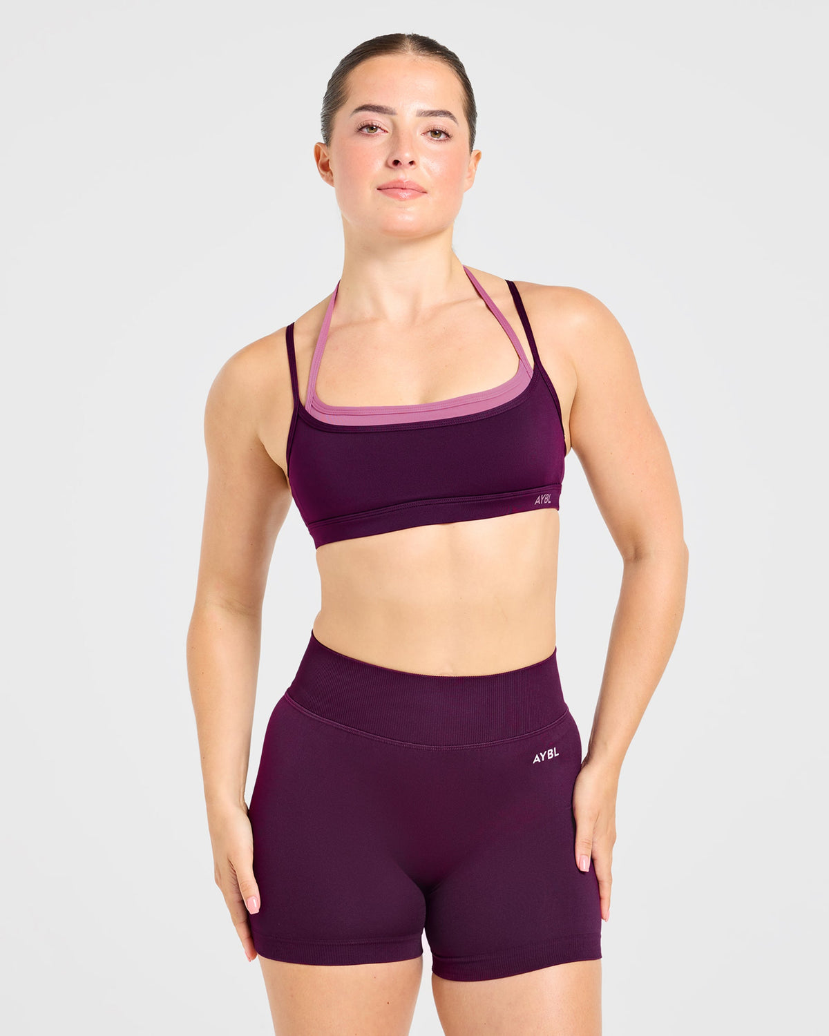 Essential Double Layer Sports Bra - Midnight Plum