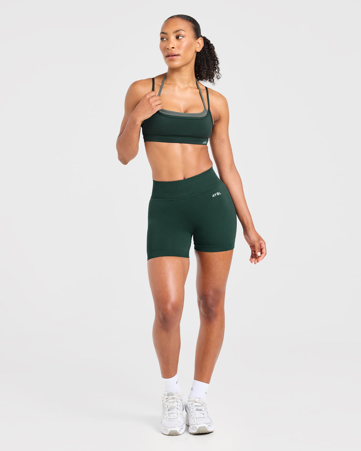 Essential Double Layer Sports Bra - Dark Vert