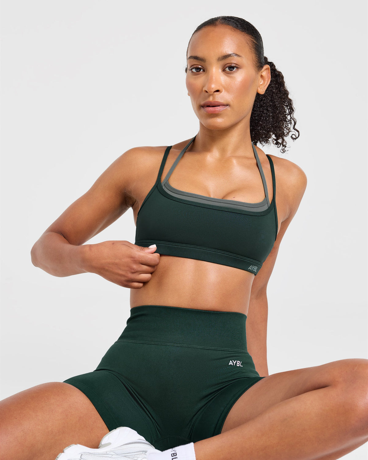 Essential Double Layer Sports Bra - Dark Vert