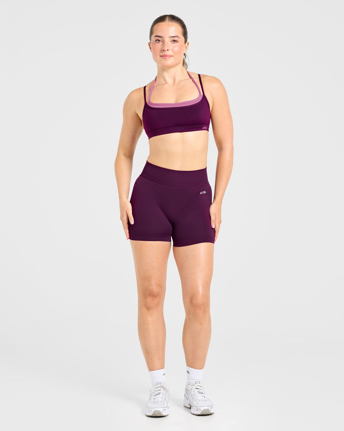 Essential Double Layer Sports Bra - Midnight Plum