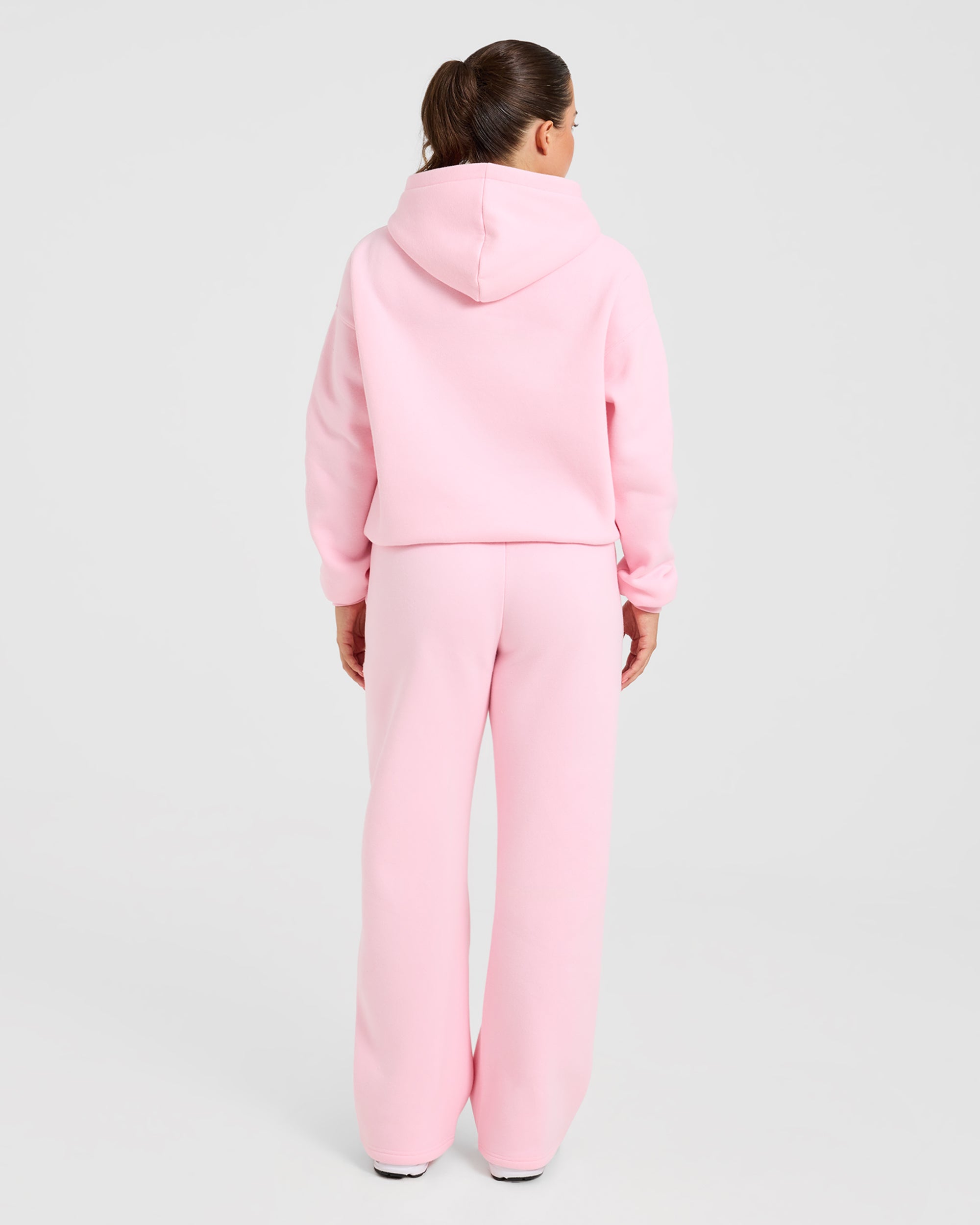 Varsity Applique Oversized Hoodie - Baby Rose