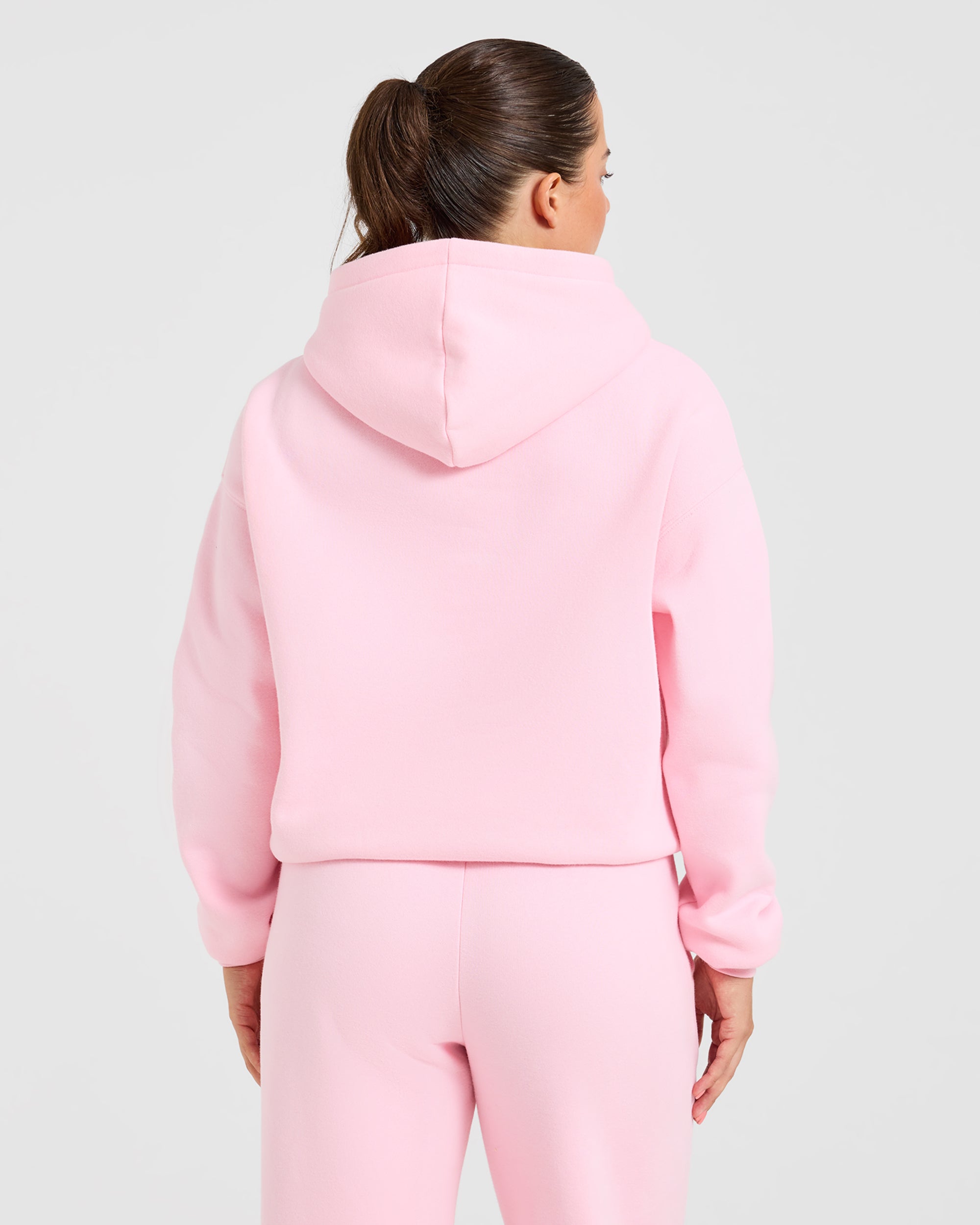 Varsity Applique Oversized Hoodie - Baby Rose