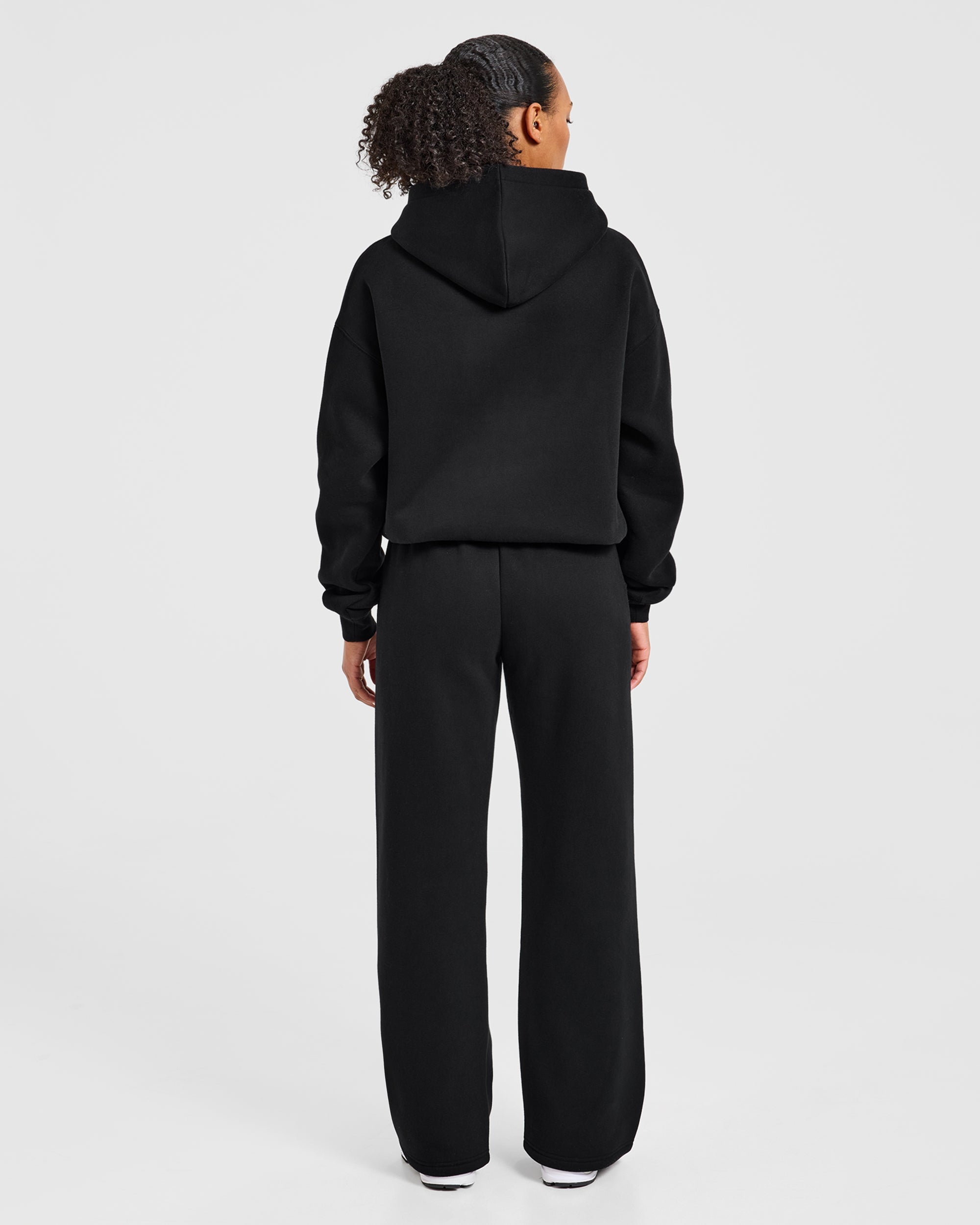 Varsity Applique Oversized Hoodie - Noir