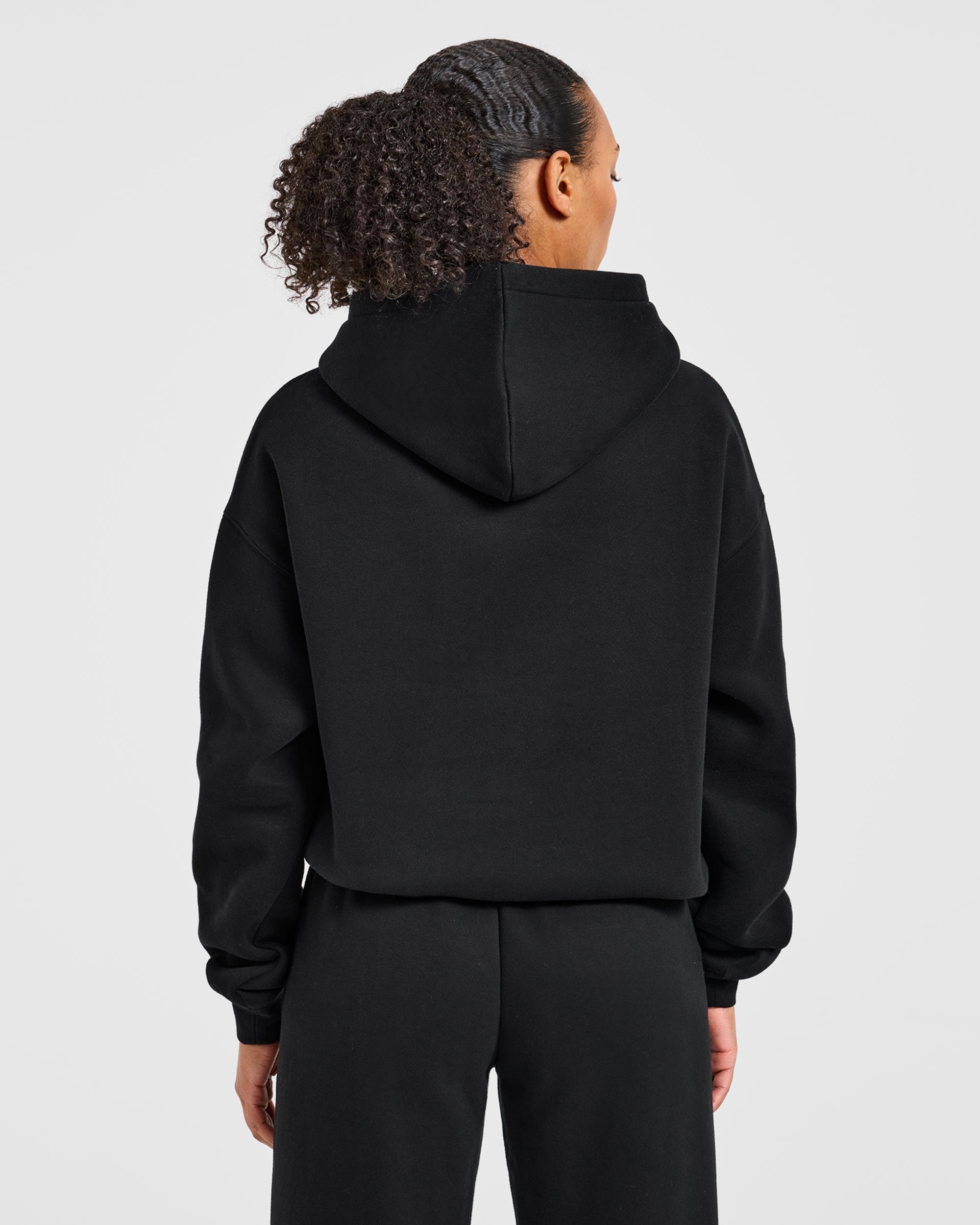 Varsity Applique Oversized Hoodie - Noir