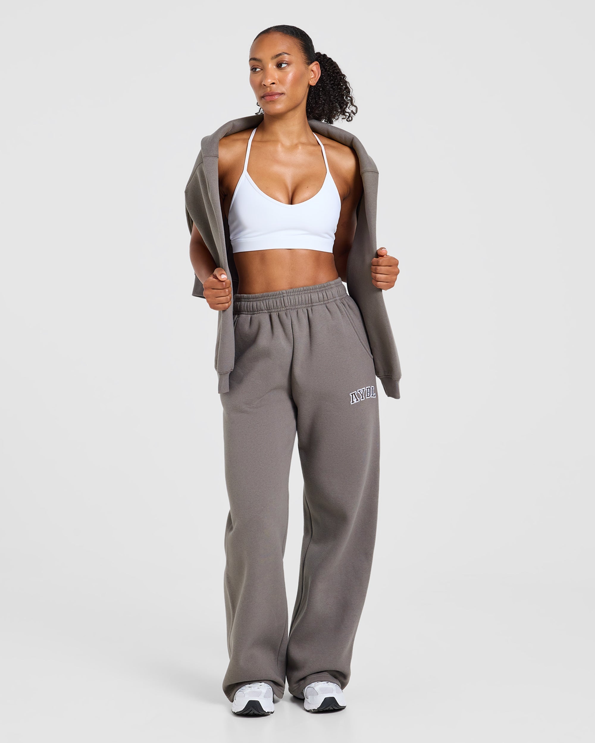 Varsity 2.0 Oversized Straight Leg Joggers - Slate Marron