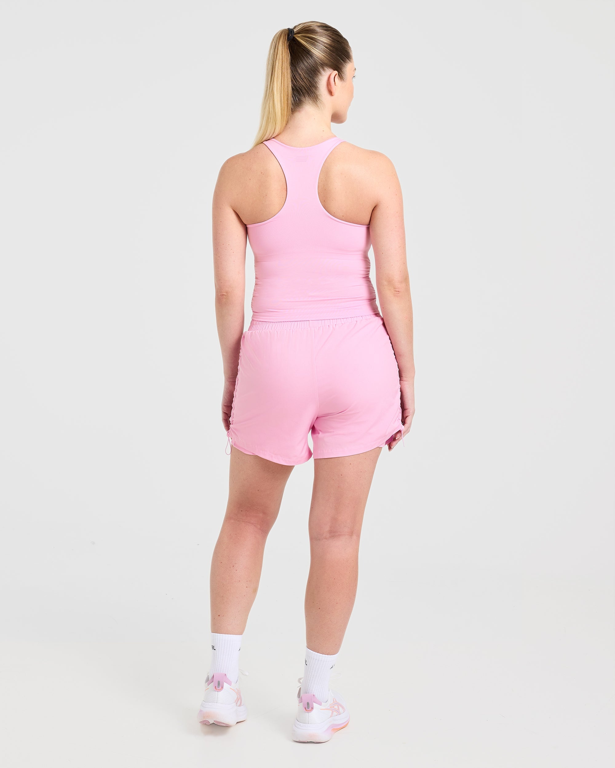 Run Ruched Shorts - Spring Rose