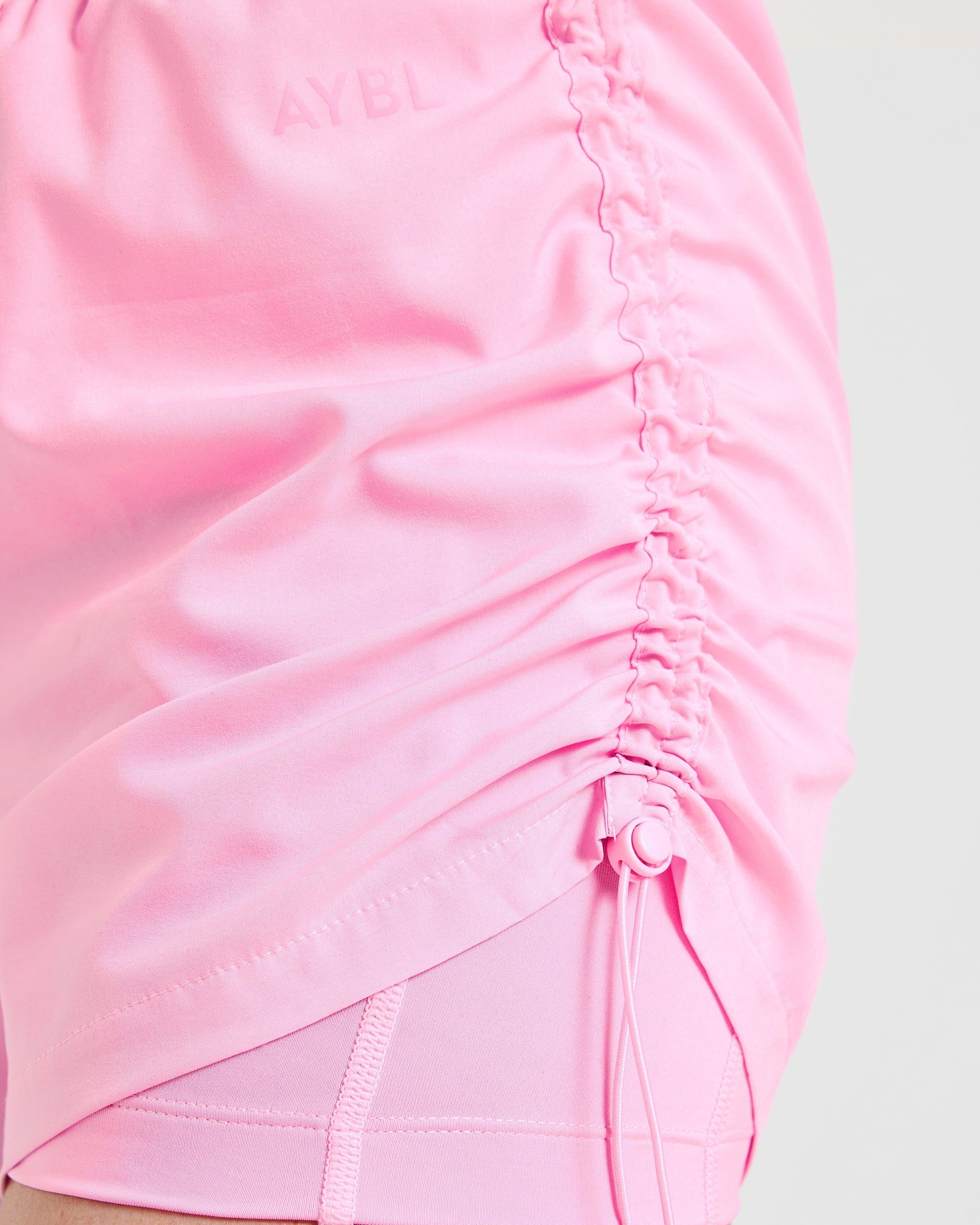 Run Ruched Shorts - Spring Rose