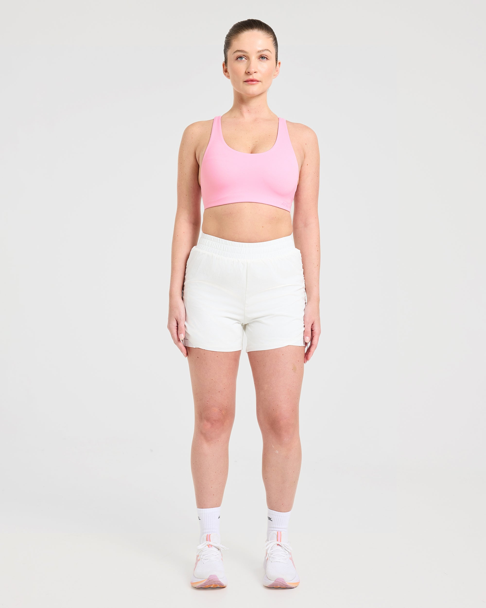 Run Cross Back Sports Bra - Spring Rose