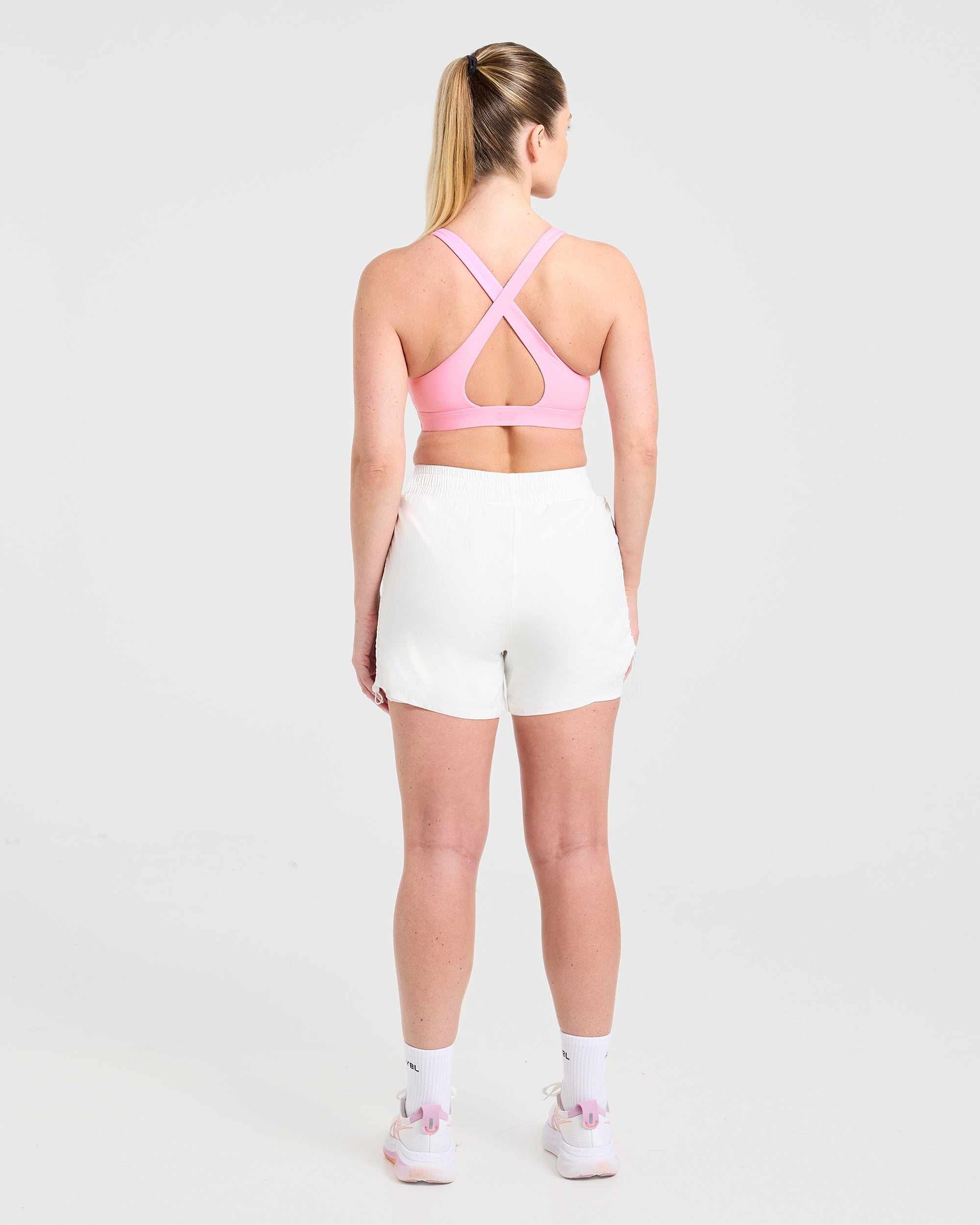Run Cross Back Sports Bra - Spring Rose