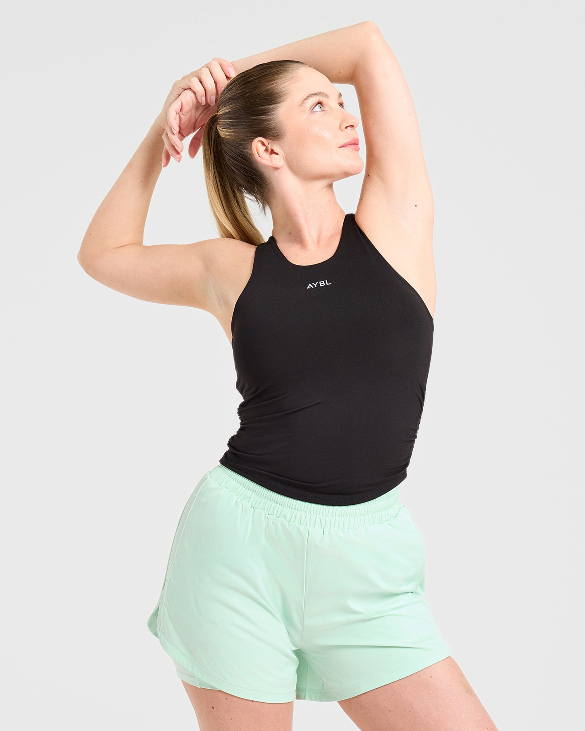 Run Ruched Tank - Noir