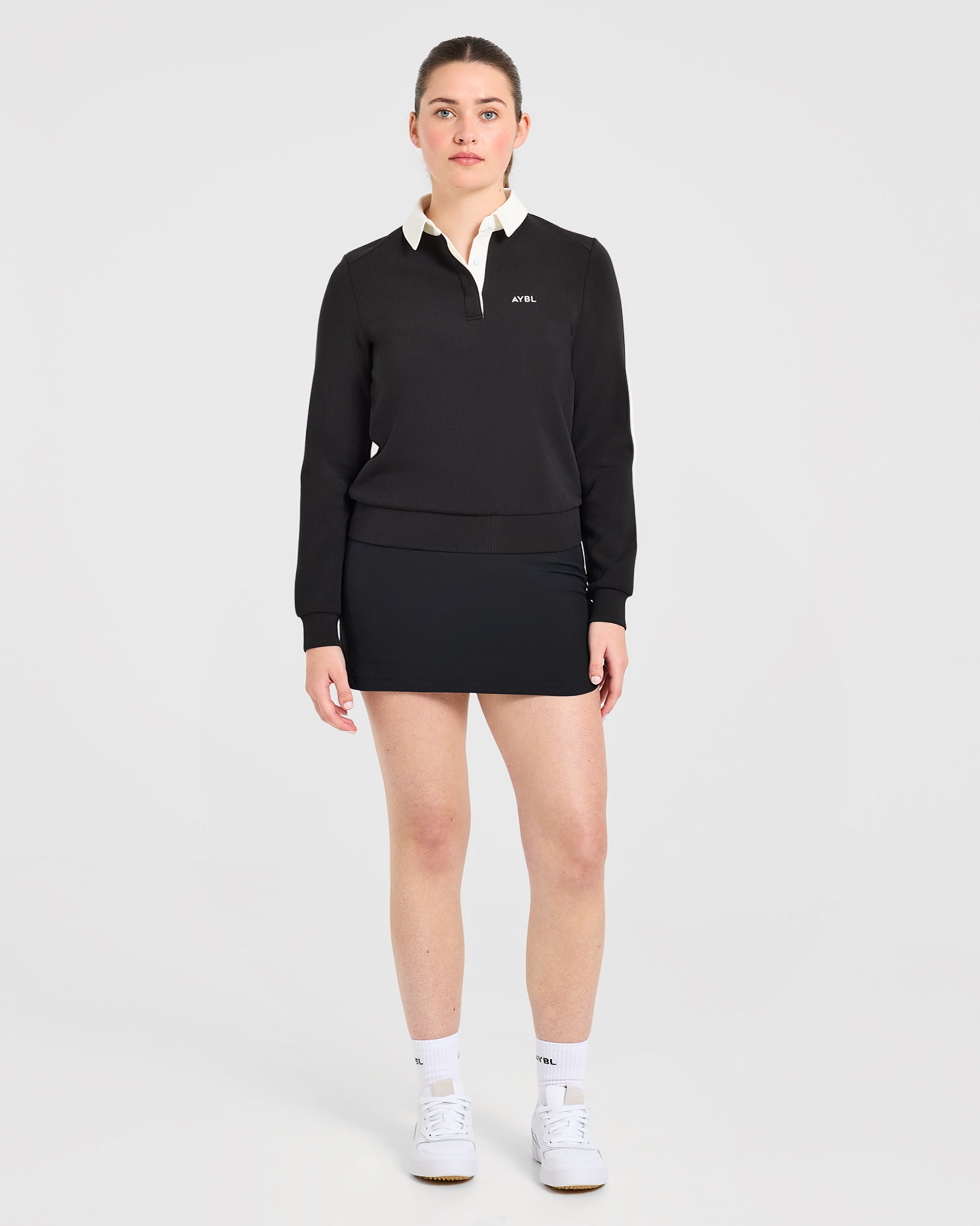 Signature Long Sleeve Polo - Noir