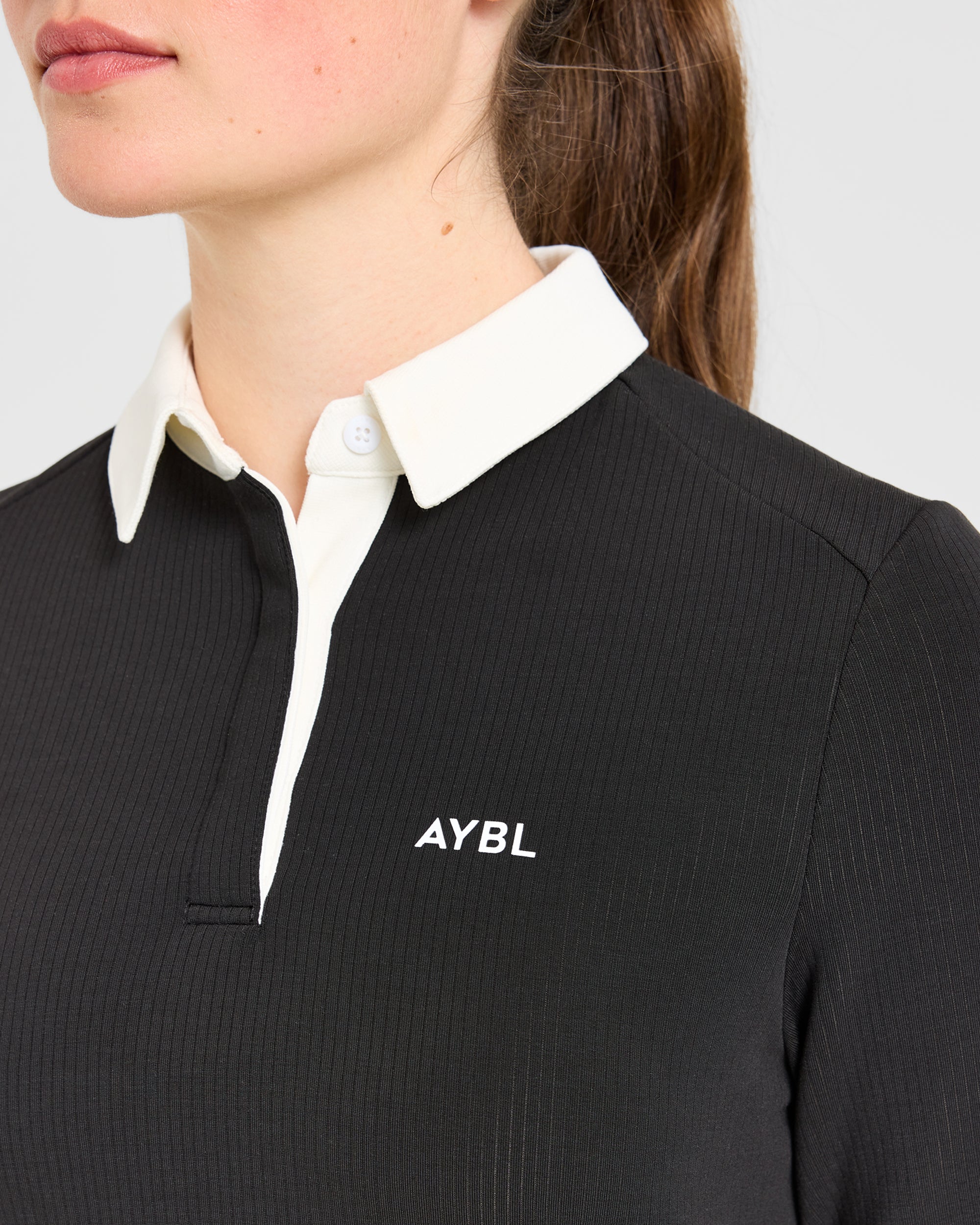 Signature Long Sleeve Polo - Noir