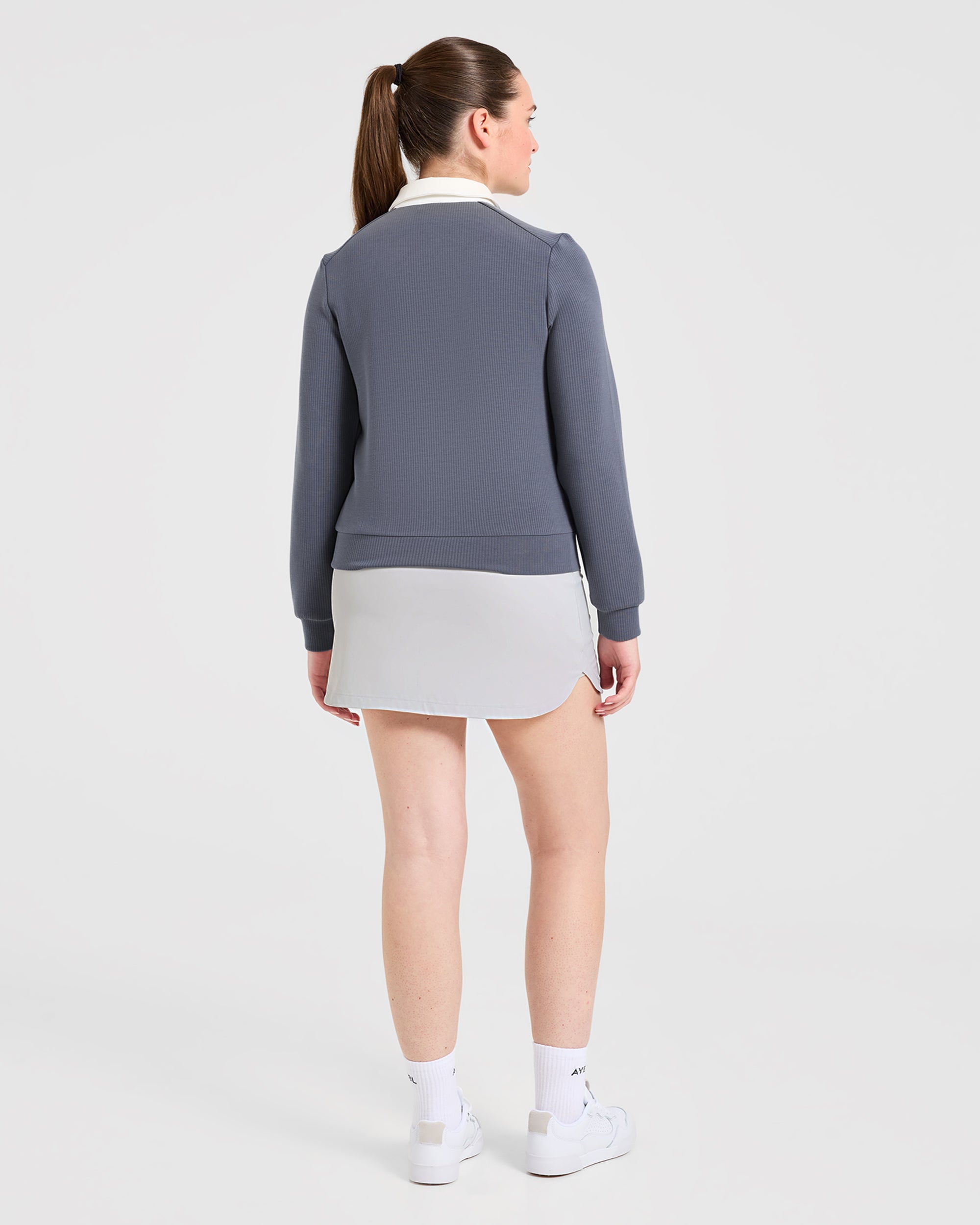 Signature Long Sleeve Polo - Steel Bleu