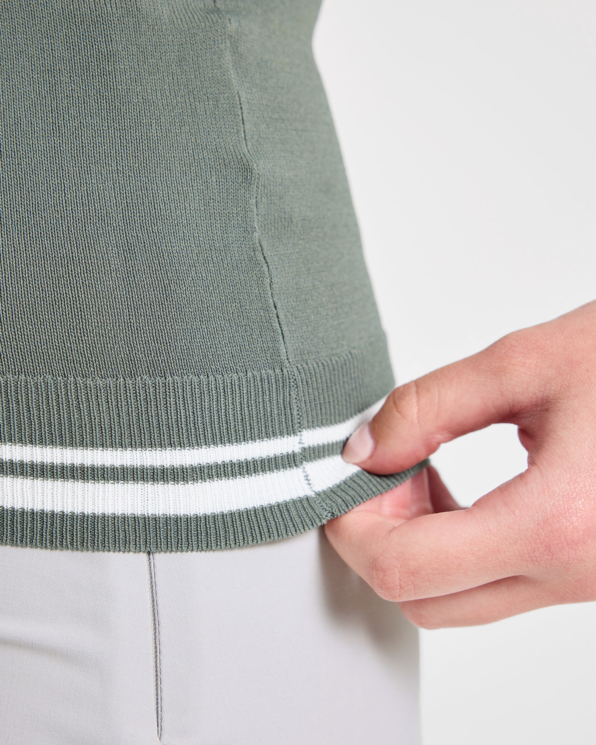 Classic Knitted V Neck Vest - Hillside Vert