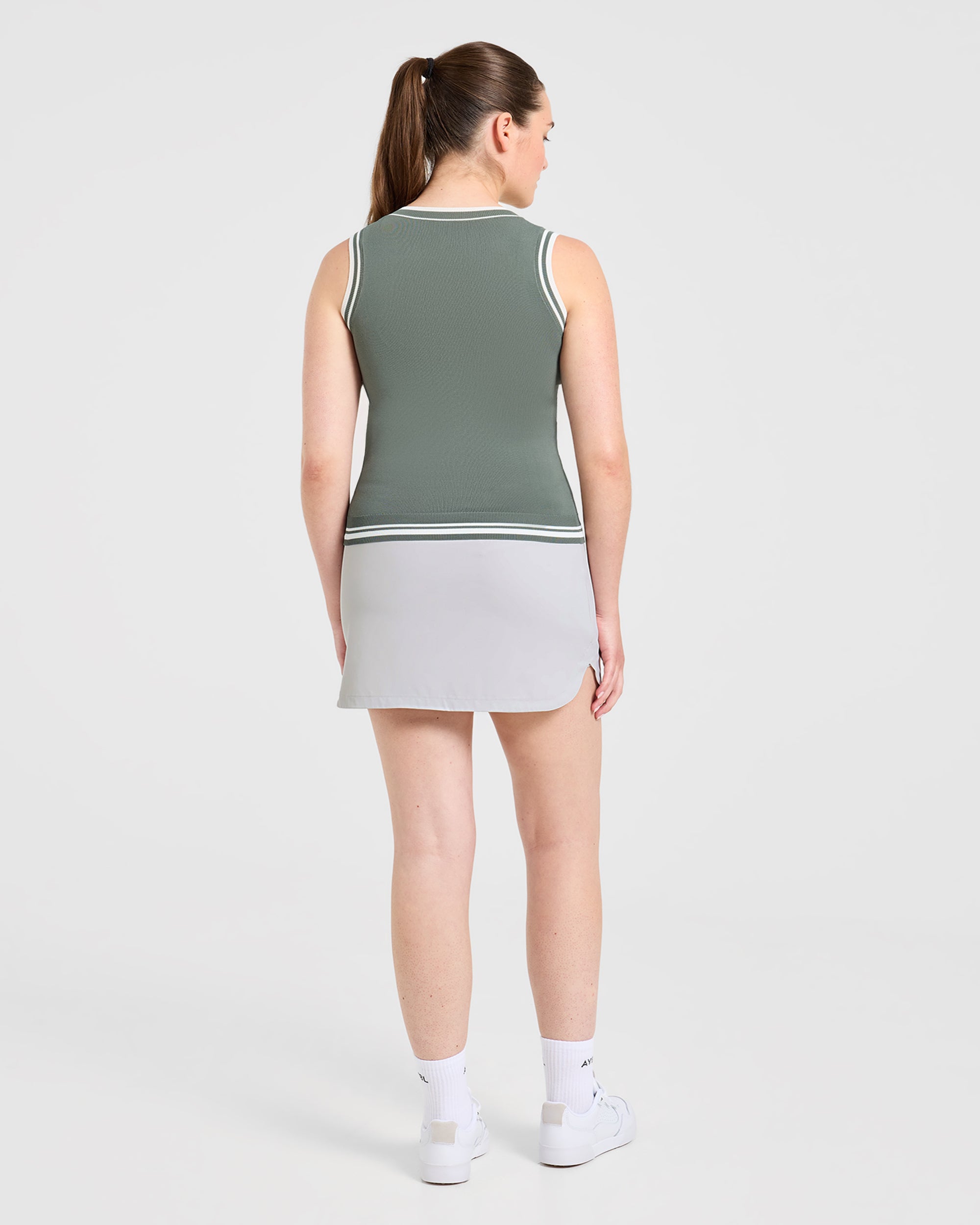 Classic Knitted V Neck Vest - Hillside Vert