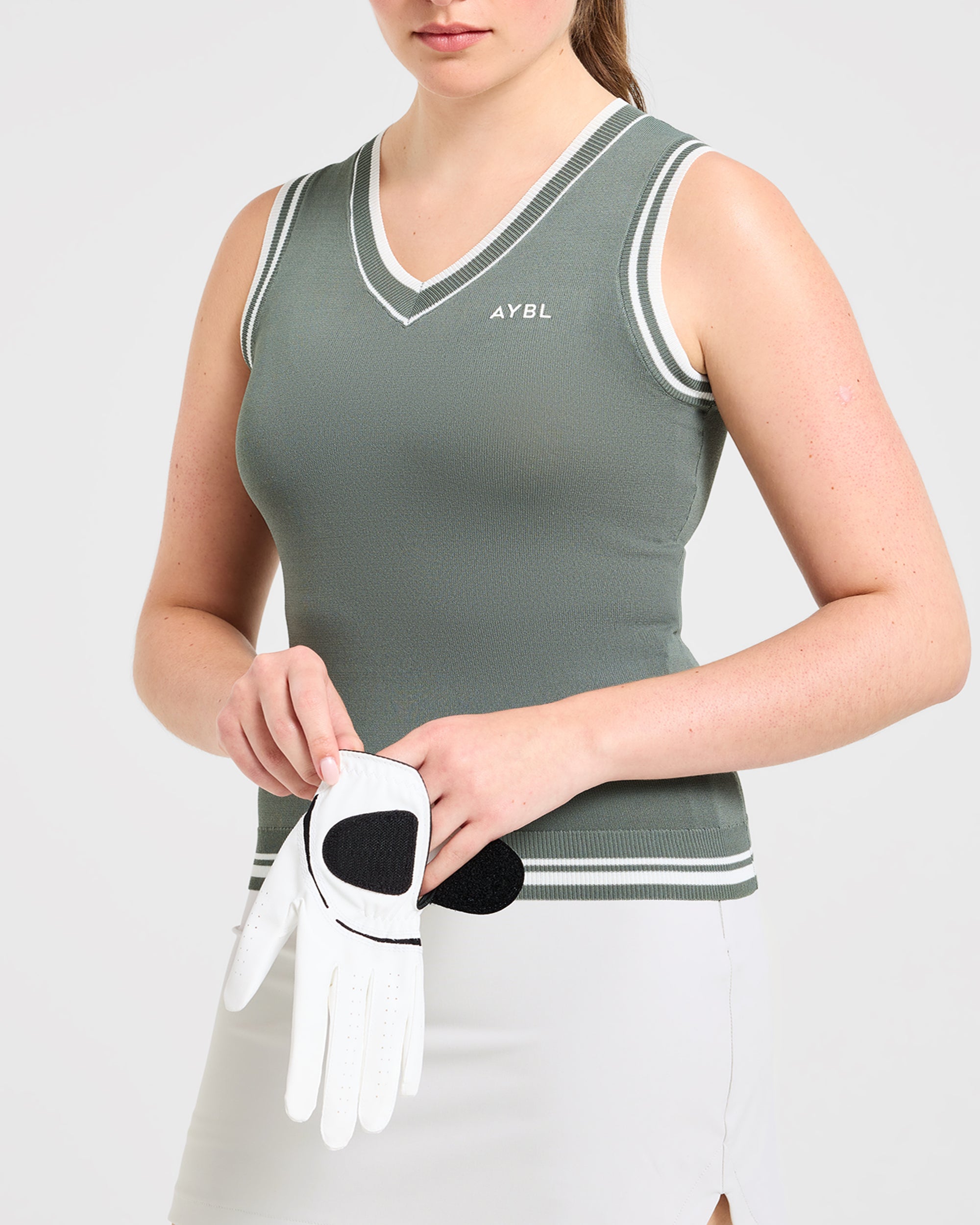 Classic Knitted V Neck Vest - Hillside Vert