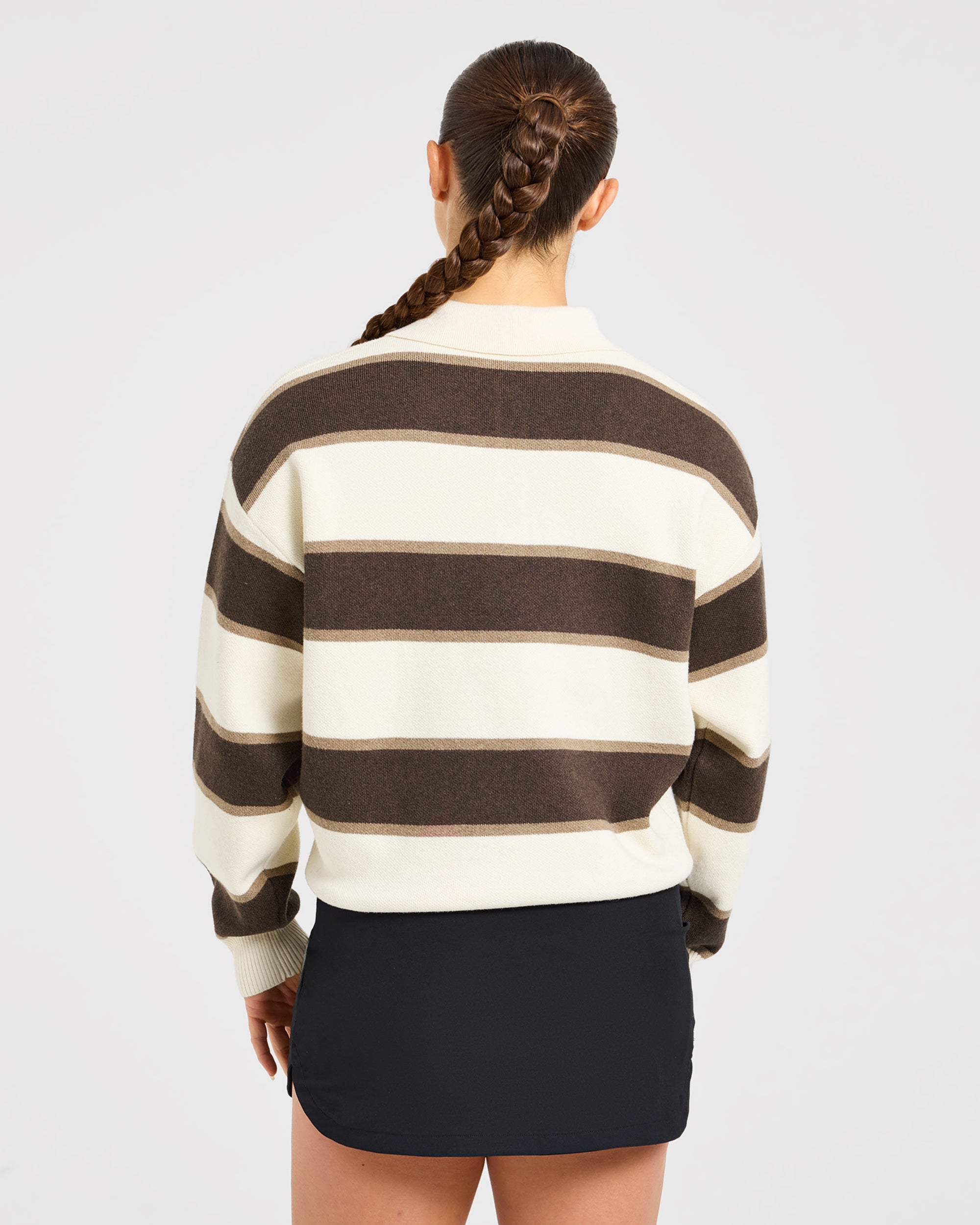Signature Relaxed Knitted Polo - Beige/Marron
