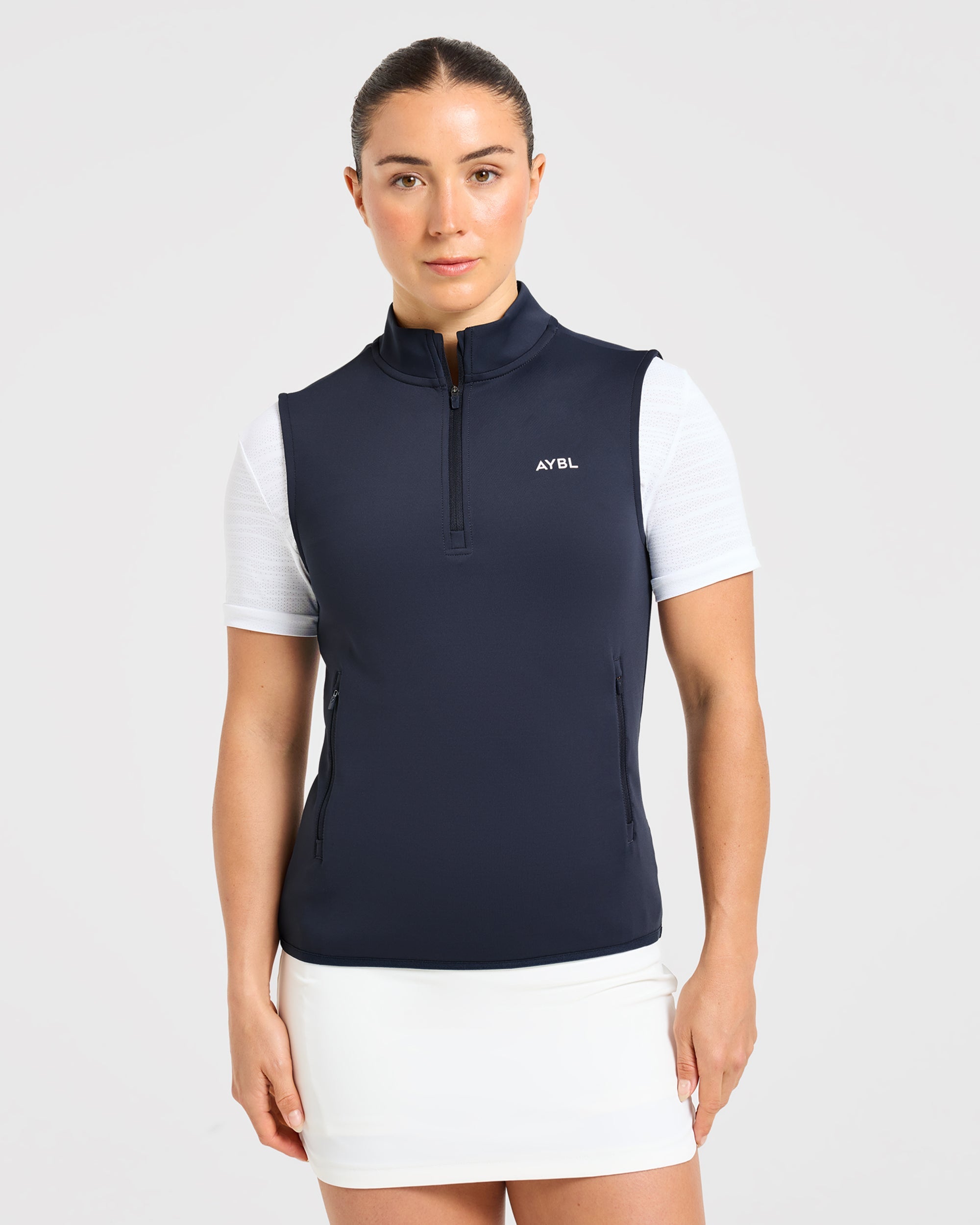 Classic 1/4 Zip Vest - Navy Bleu