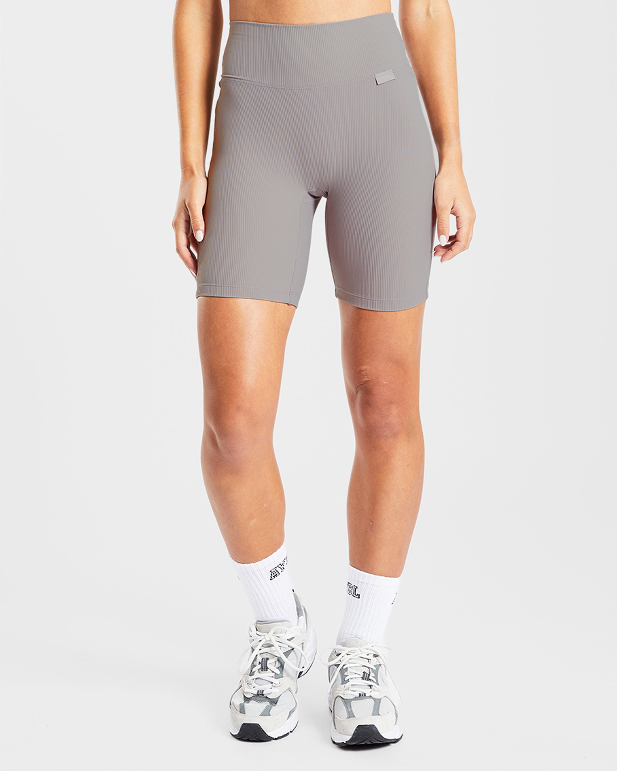 Sculpt Ribbed Cycling Shorts - Fog Gris