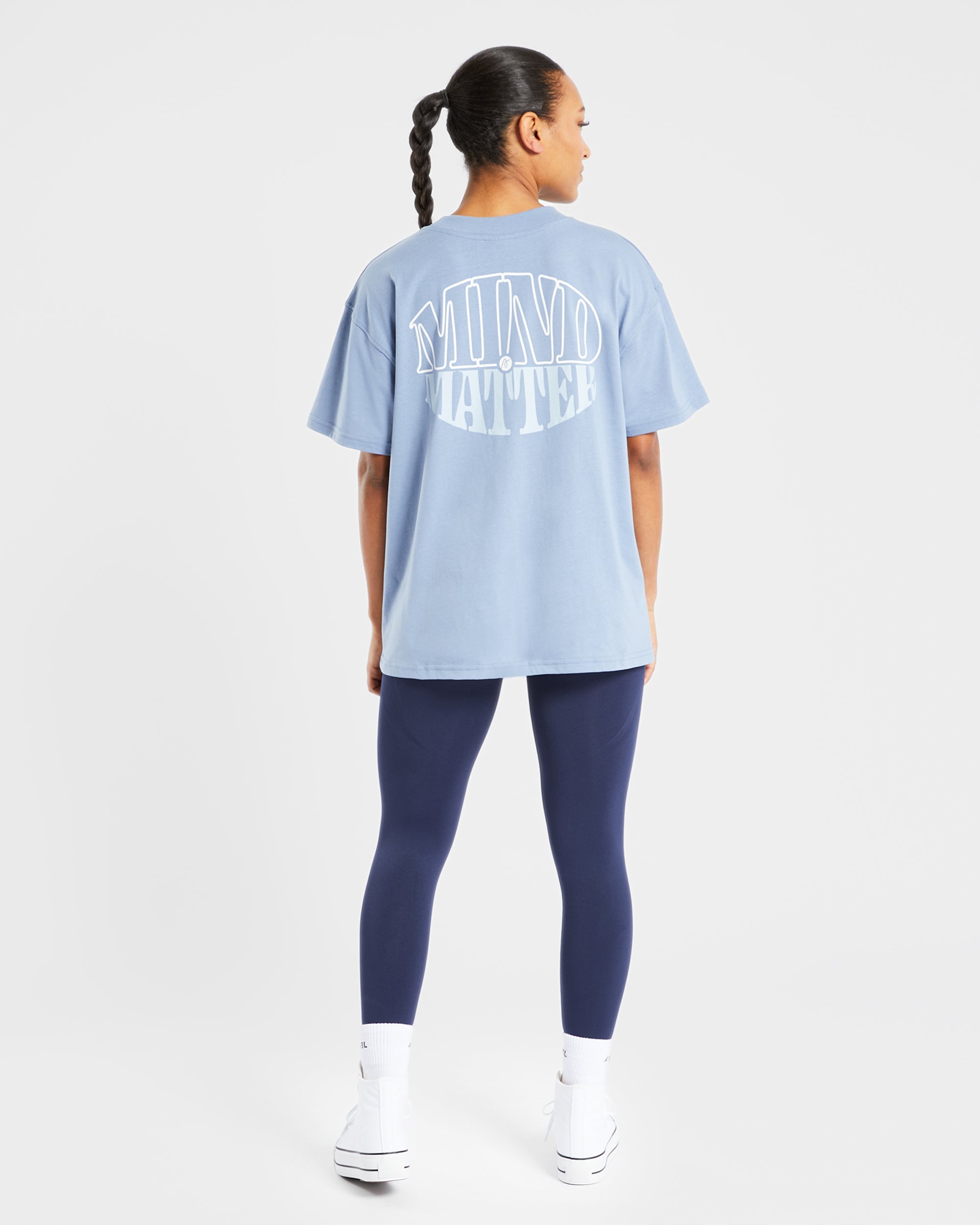 Mind Over Matter Oversized T Shirt - Bleu