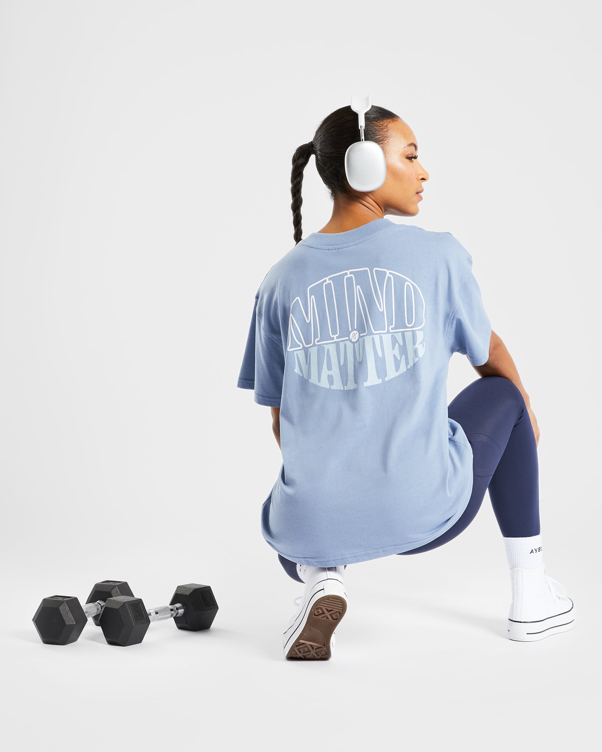 Mind Over Matter Oversized T Shirt - Bleu