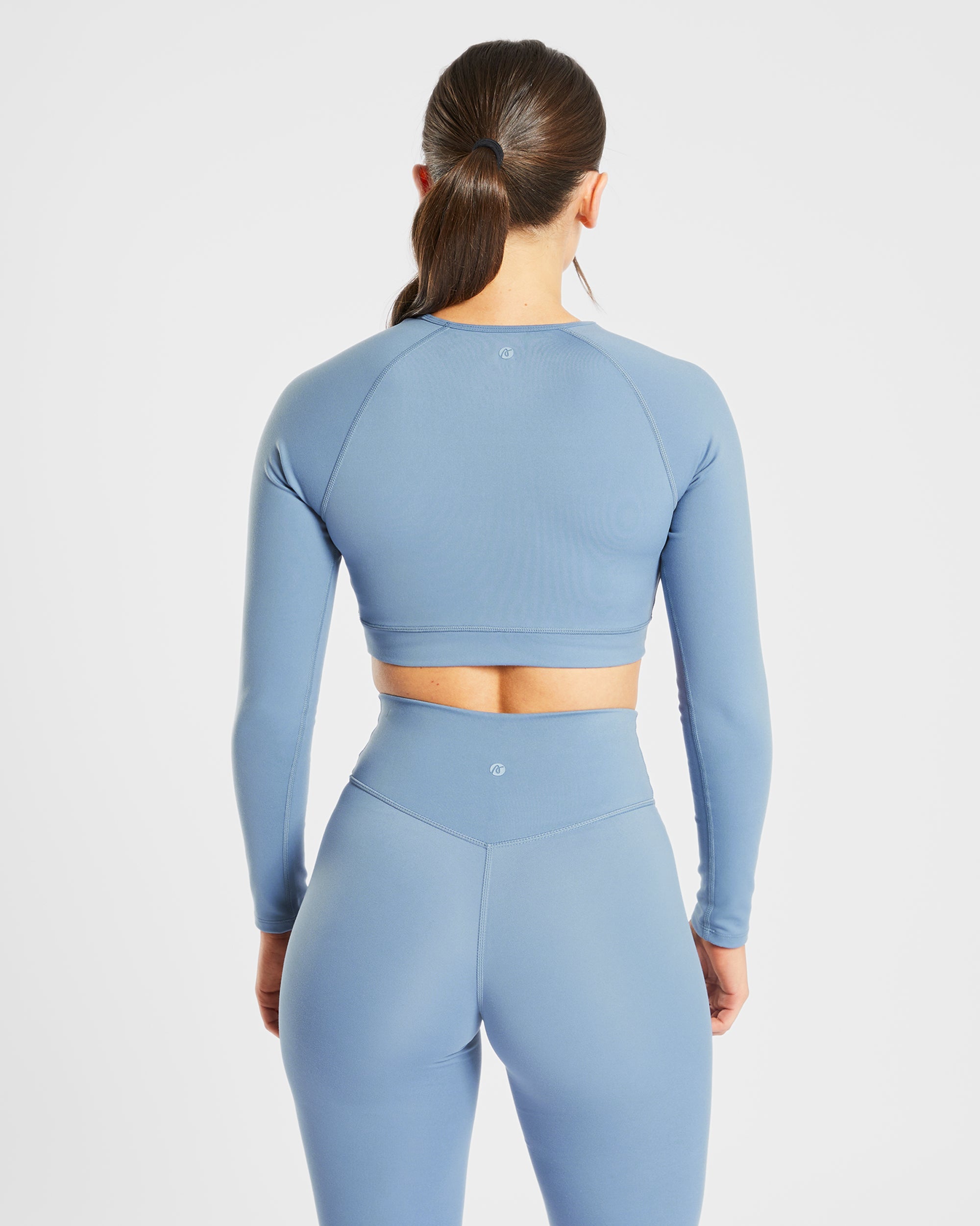 Staple Long Sleeve Crop Top - Slate Bleu