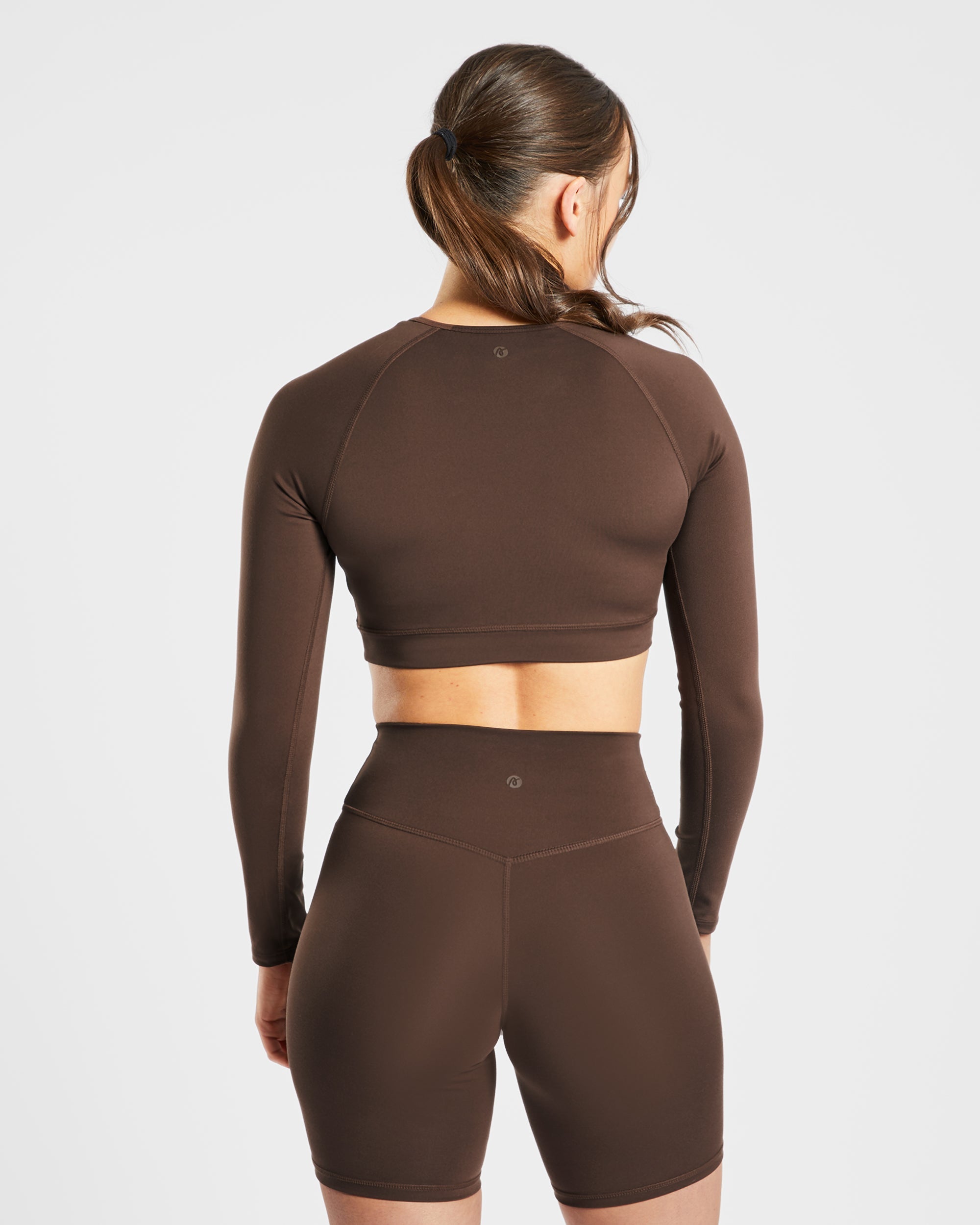 Staple Long Sleeve Crop Top - Marron