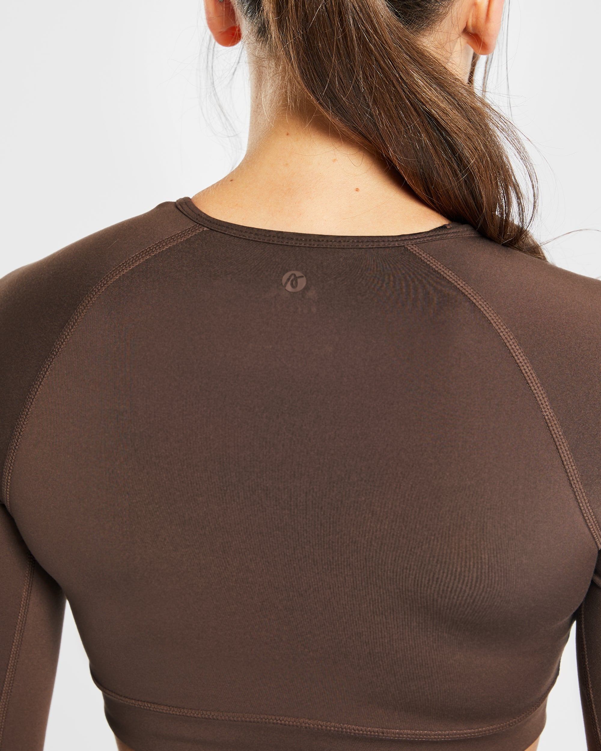 Staple Long Sleeve Crop Top - Marron