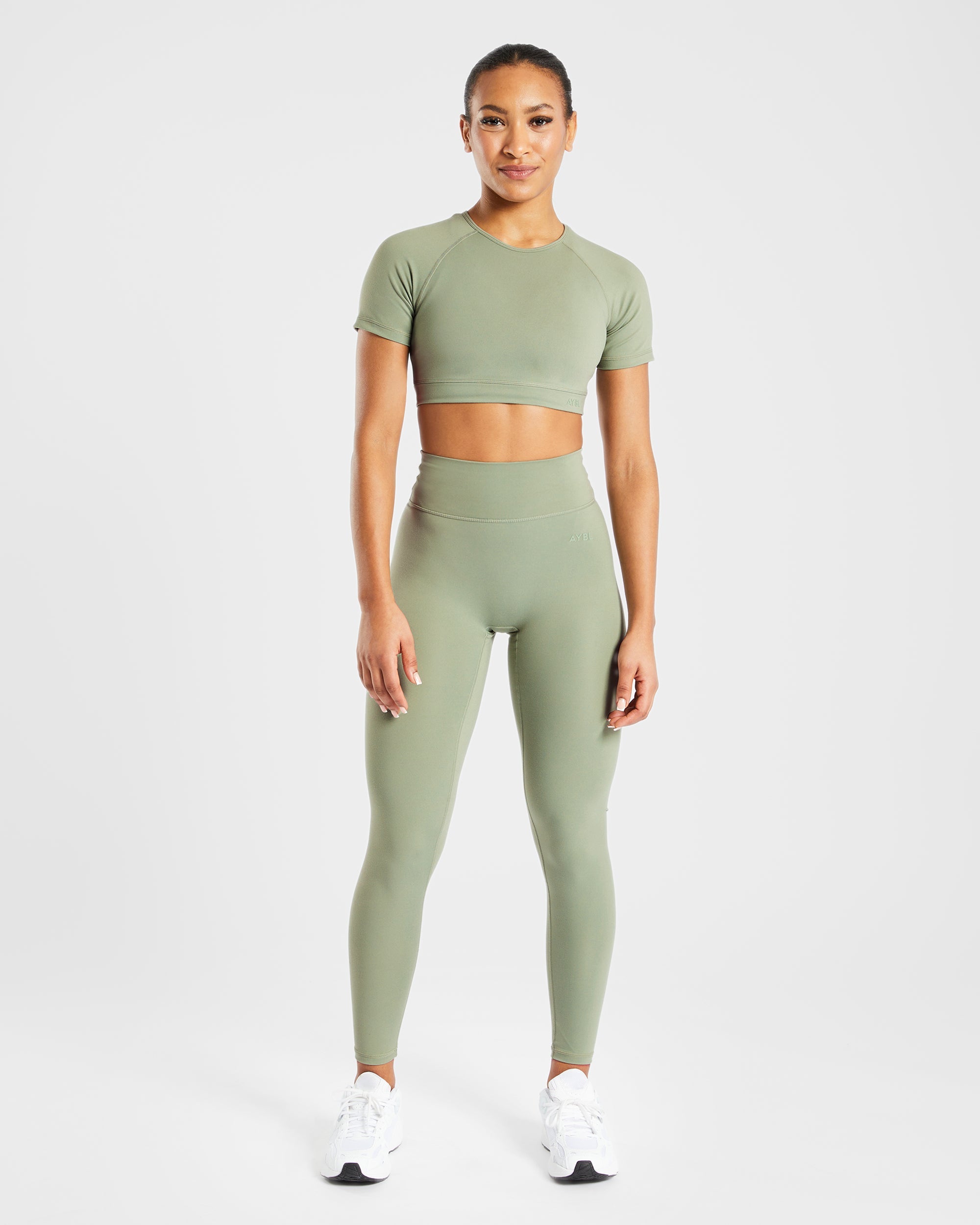 Staple Crop Top - Olive Vert