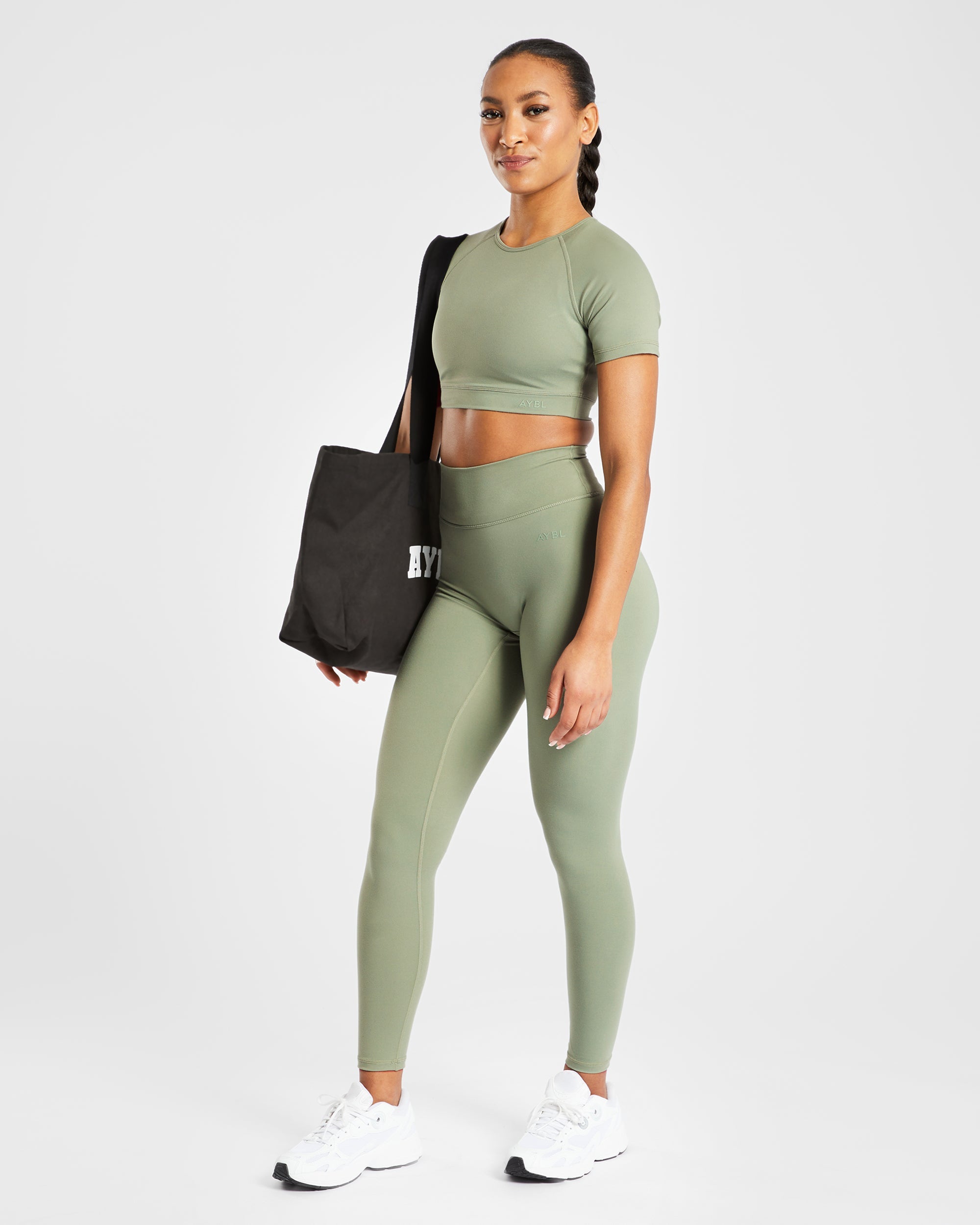 Staple Crop Top - Olive Vert