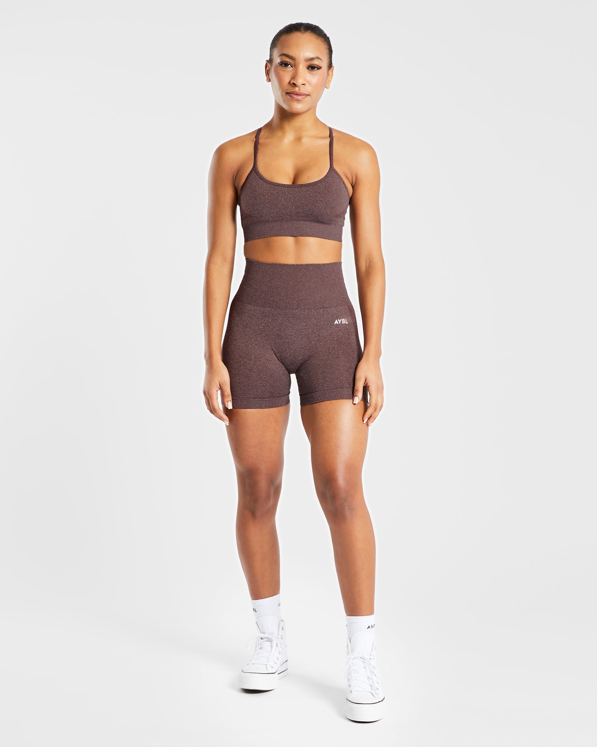 Empower Seamless Shorts - Marron Marl