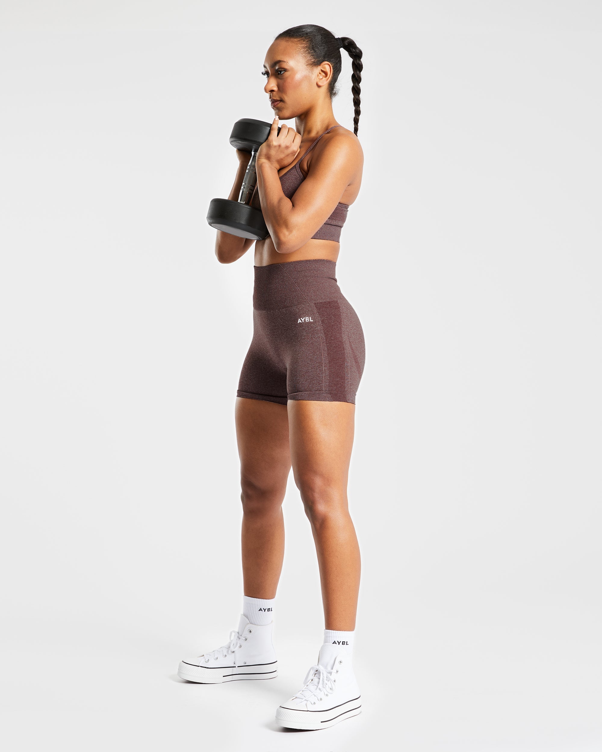 Empower Seamless Shorts - Marron Marl