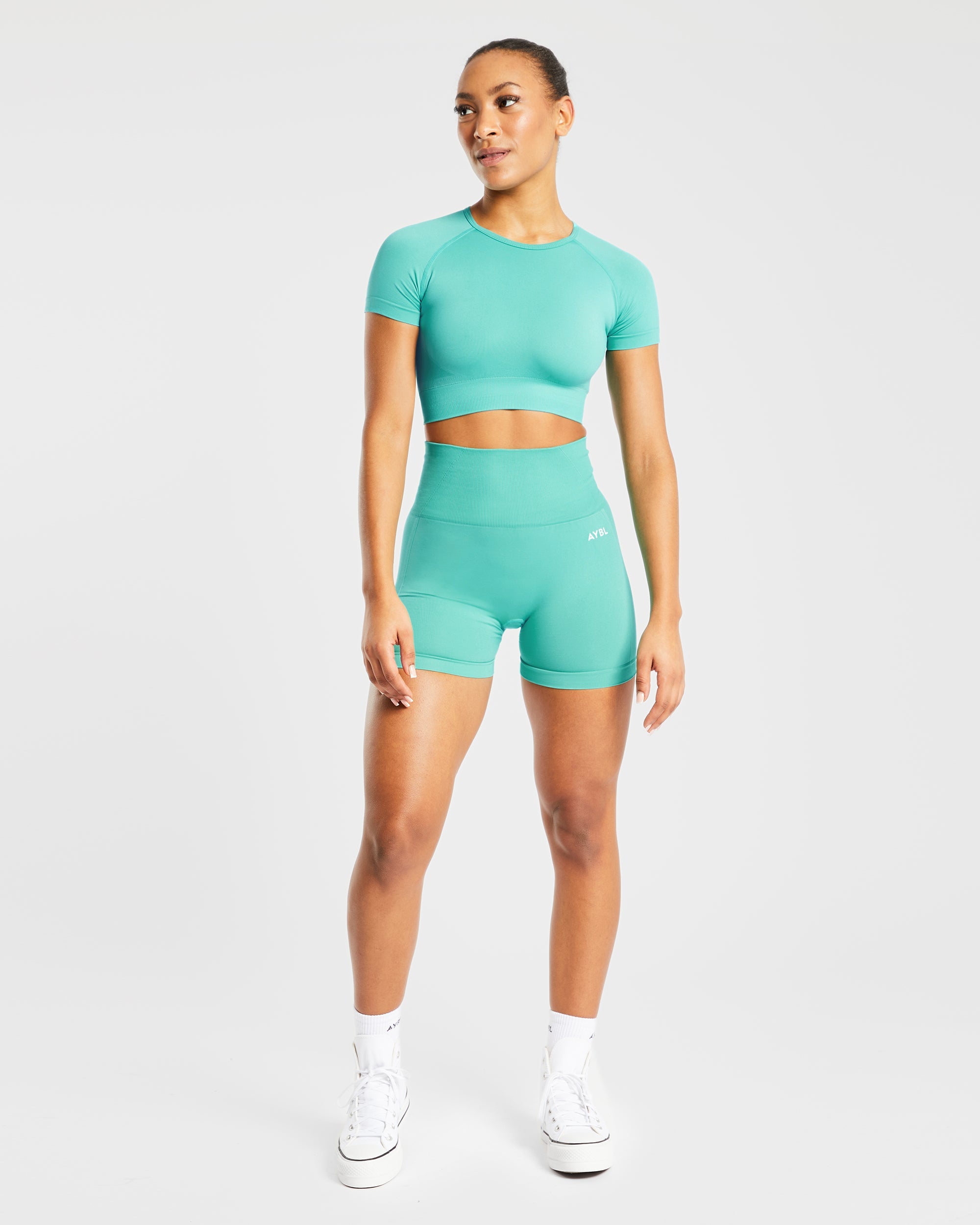 Empower Seamless Crop Top - Jade Vert