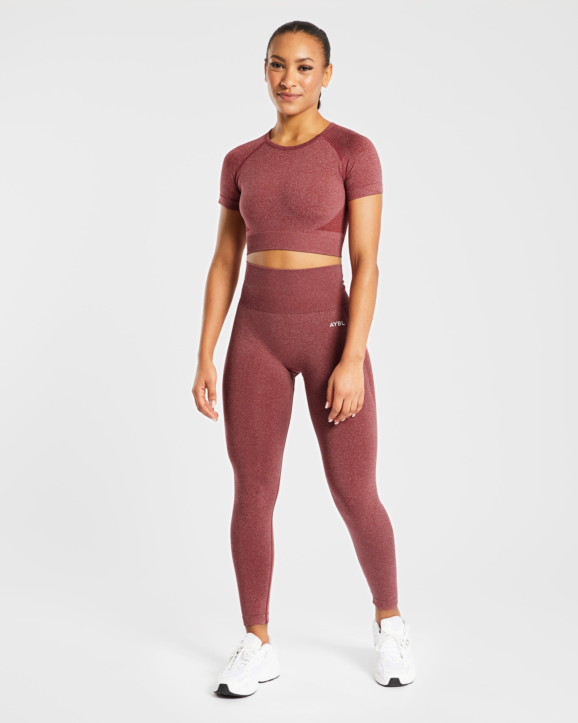 Empower Seamless Crop Top - Rouge Marl