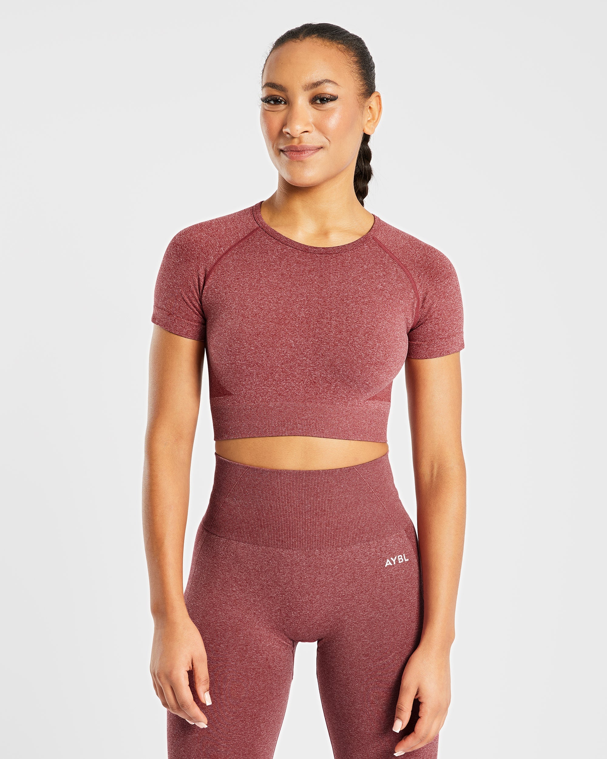 Empower Seamless Crop Top - Rouge Marl