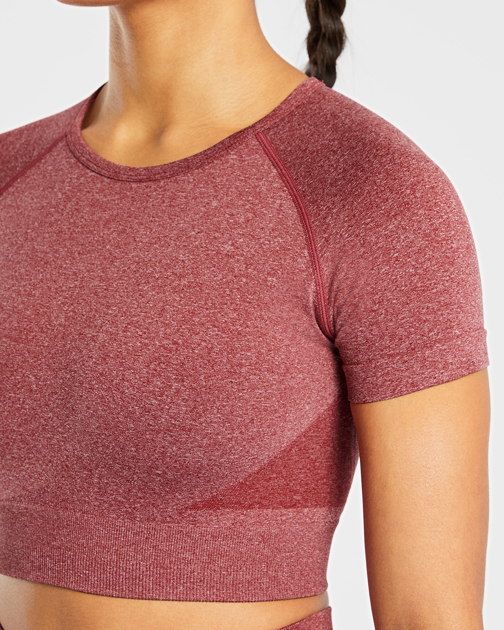 Empower Seamless Crop Top - Rouge Marl