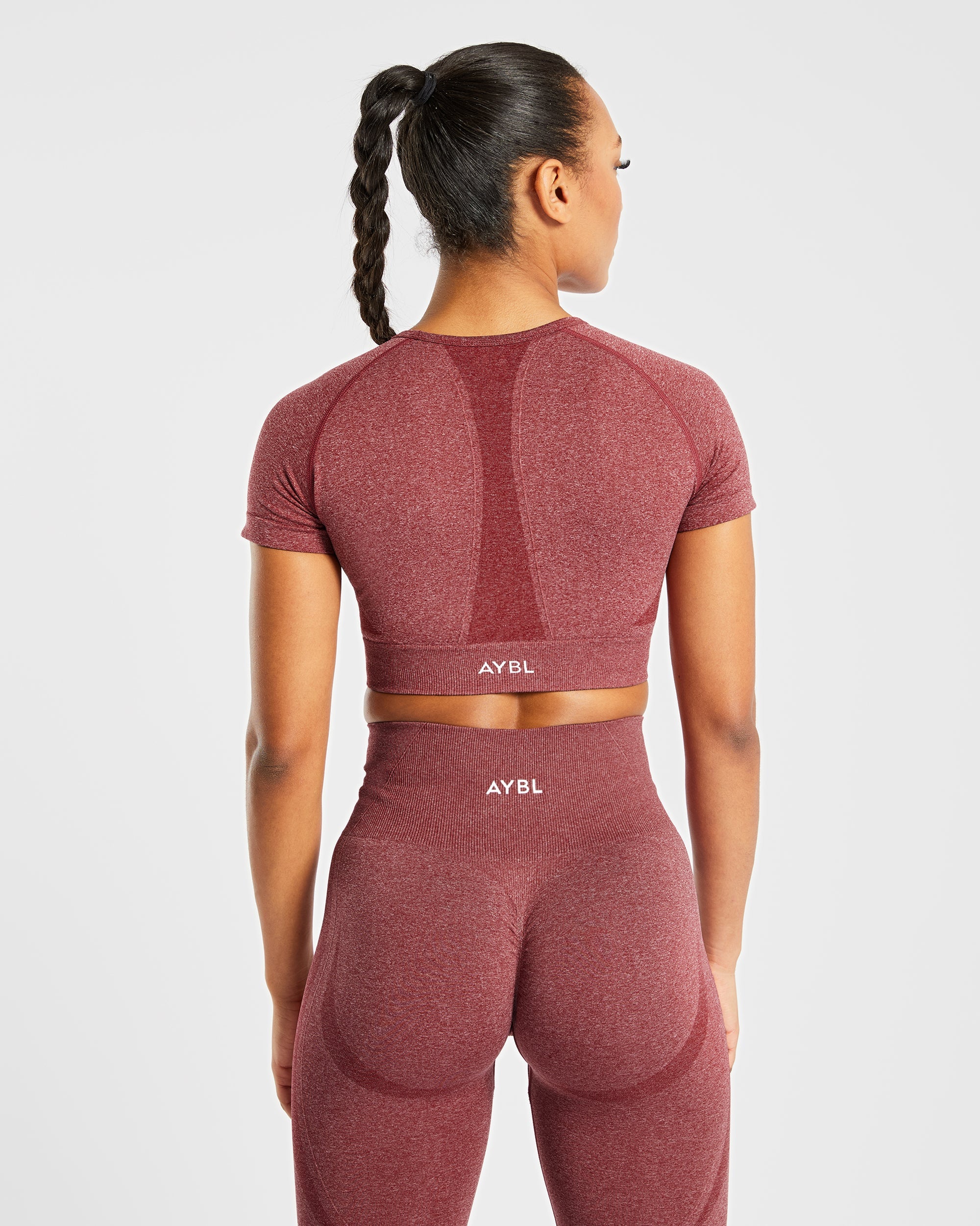 Empower Seamless Crop Top - Rouge Marl