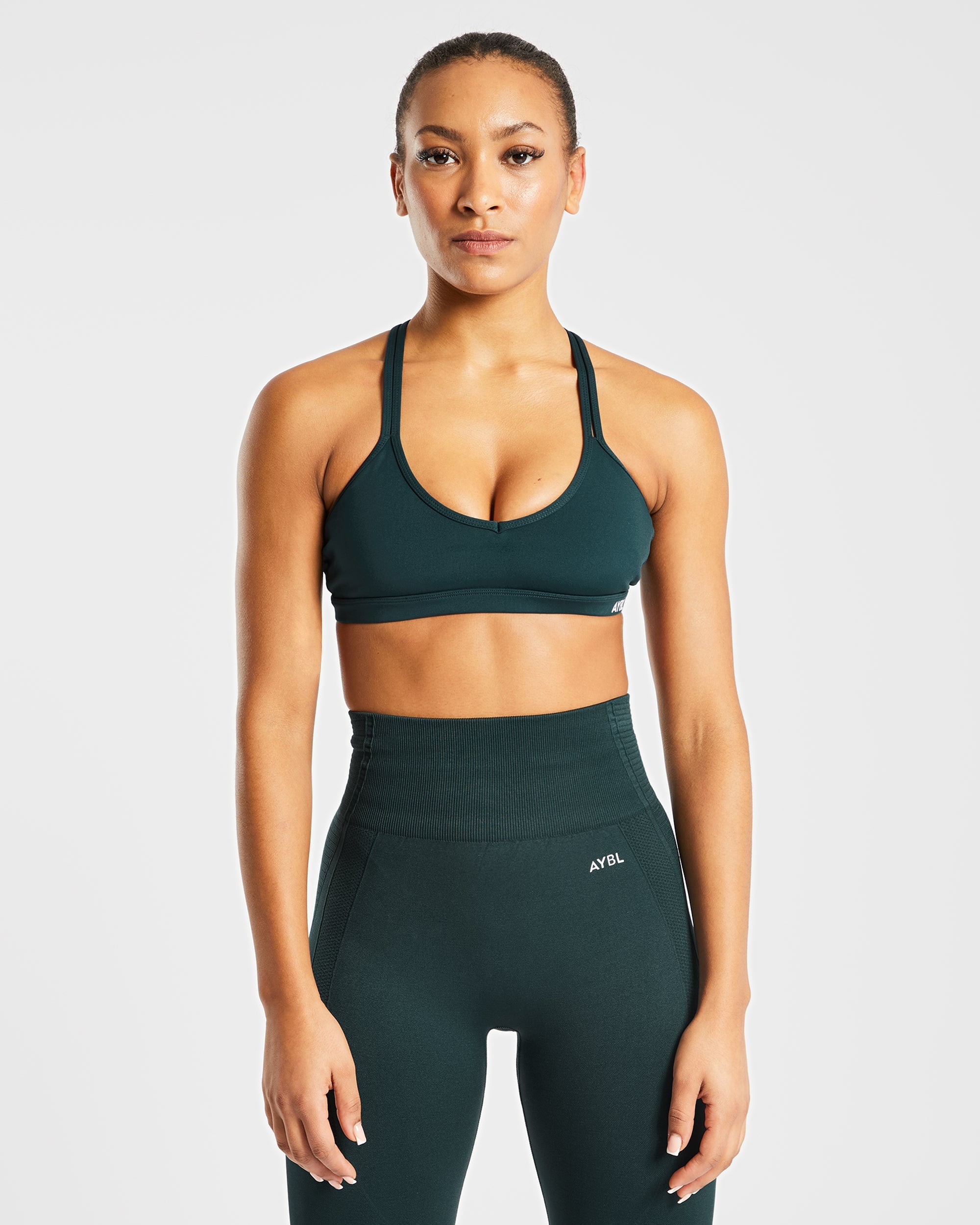 Essential Strappy Sports Bra - Forest Vert