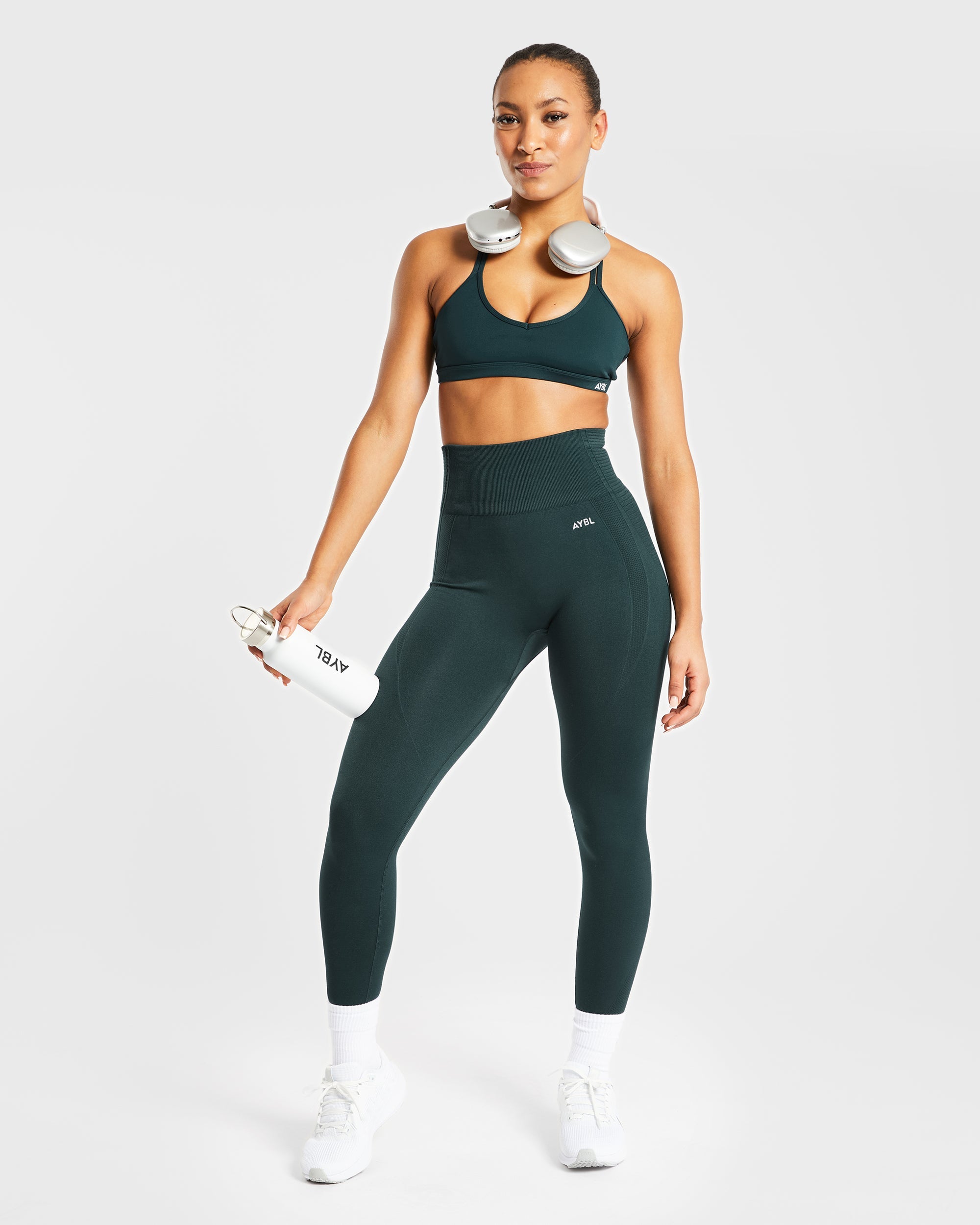 Essential Strappy Sports Bra - Forest Vert