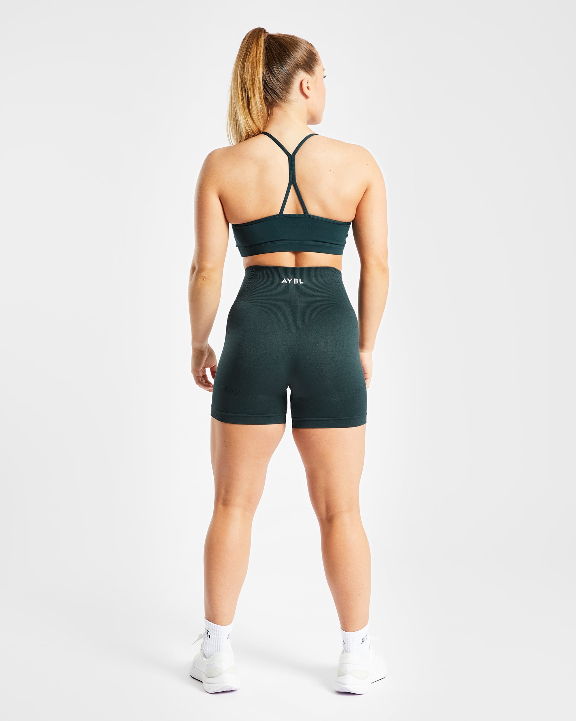 Essential Ruched Sports Bra - Forest Vert