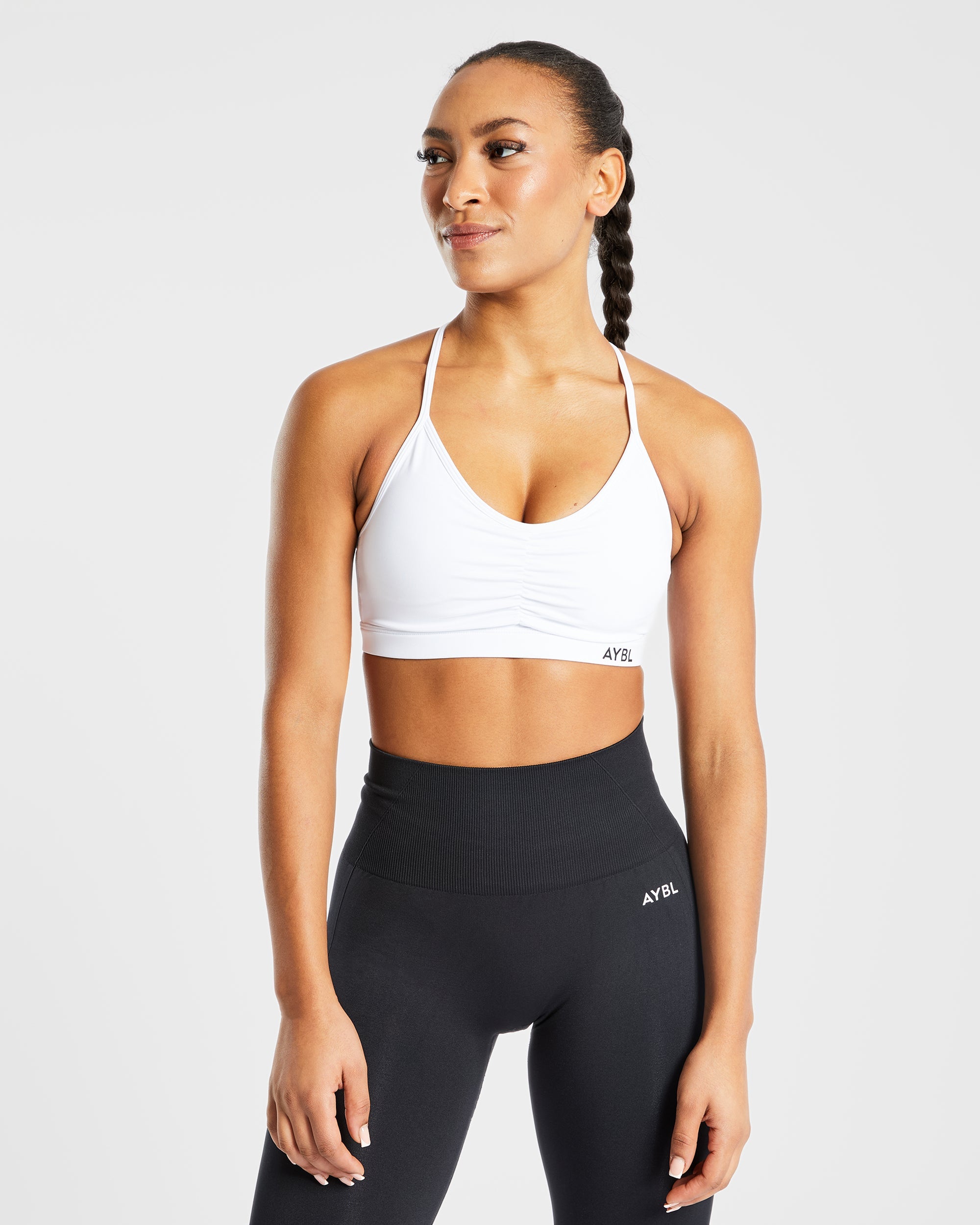 Essential Ruched Sports Bra - Blanc